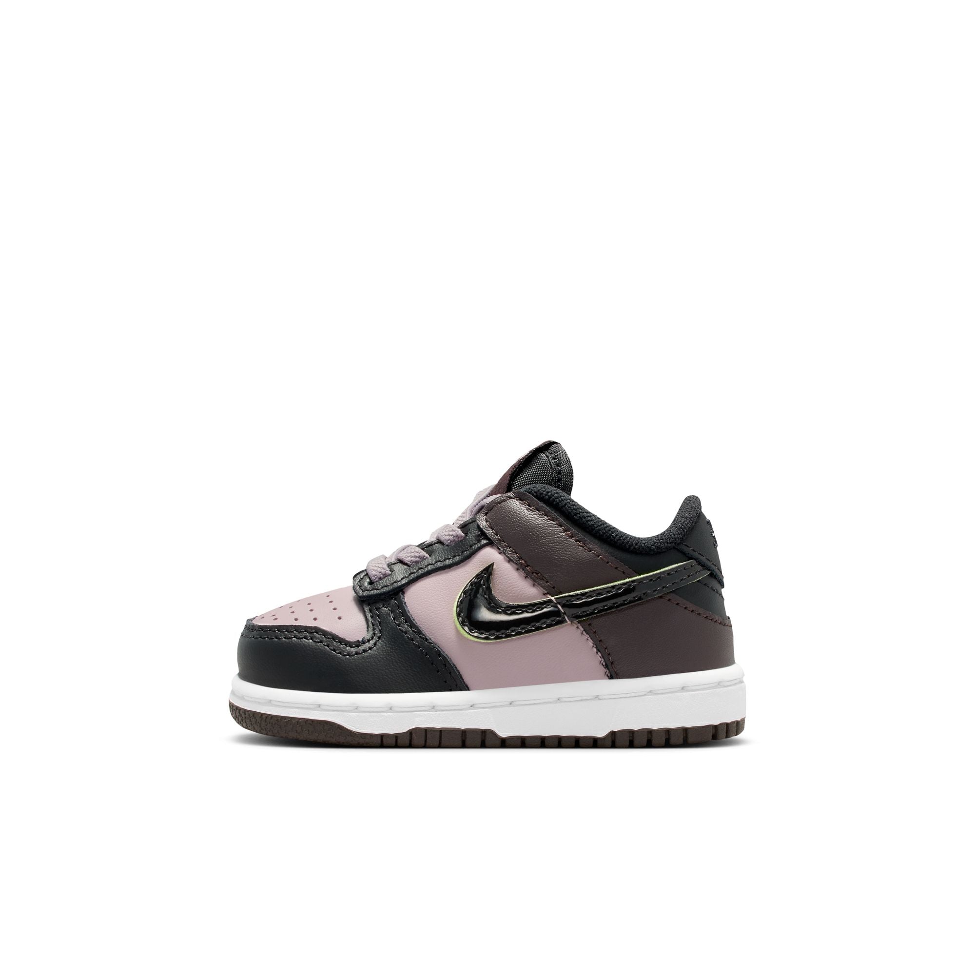 KIDS NIKE DUNK LOW SE TD (PARTICLE ROSE/BLACK/VELVET BROWN/WHITE)