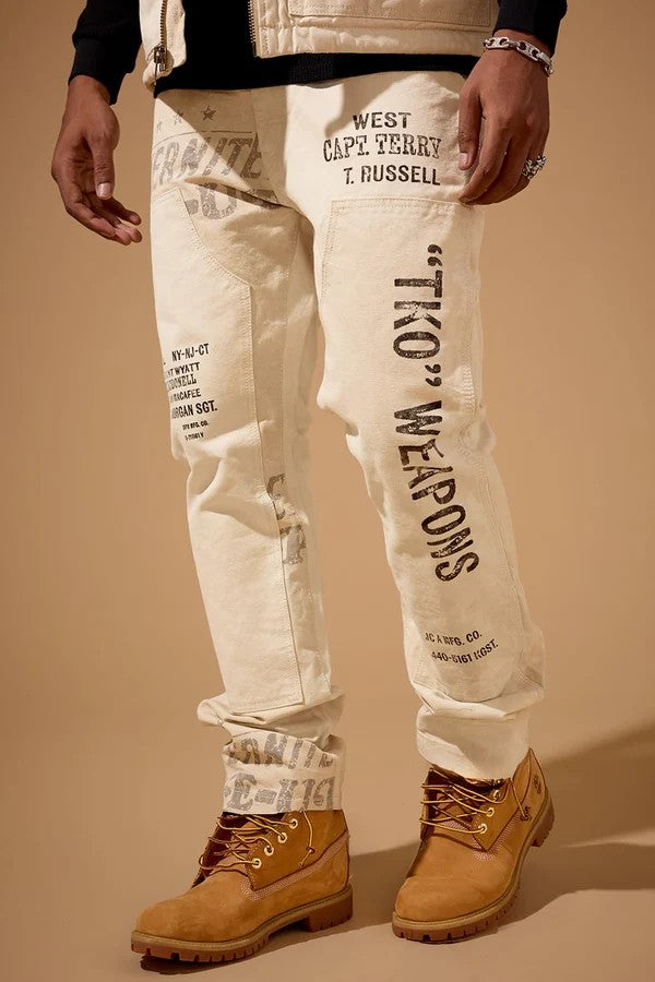 MENS JORDAN CRAIG LOCAL DEALER DUCK CANVAS CARPENTER PANT (NATURAL)