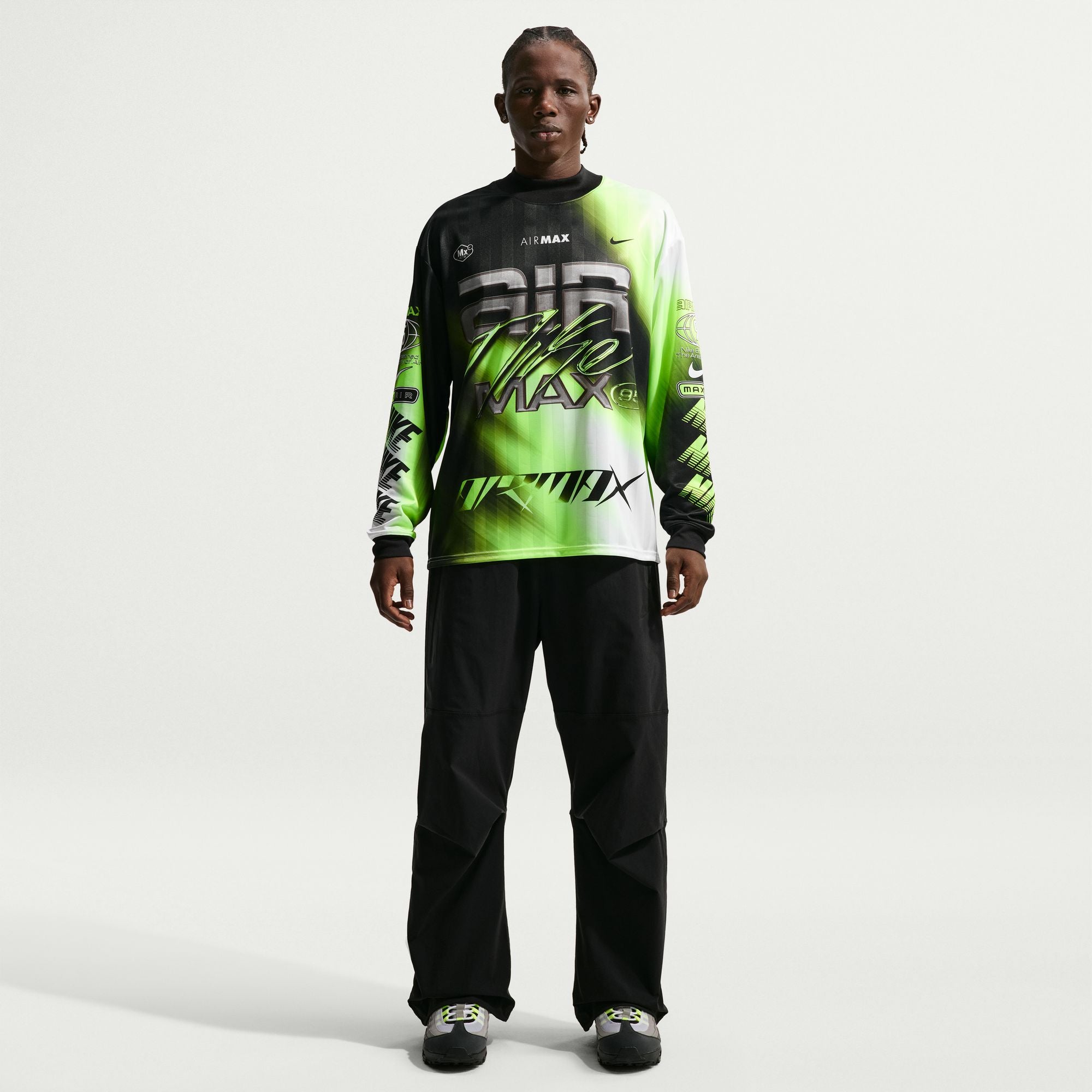 MENS NIKE DRI-FIT CULTURE OF FOOTBALL LONG-SLEEVE SOCCER JERSEY (VOLT/BLACK/WHITE)