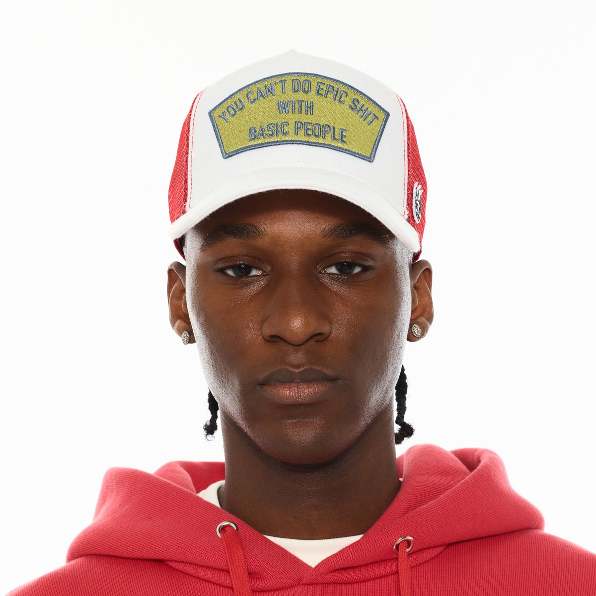 CULT "EPIC SHIT" LOGO MESH BACK TRUCKER HAT (WINTER WHITE)