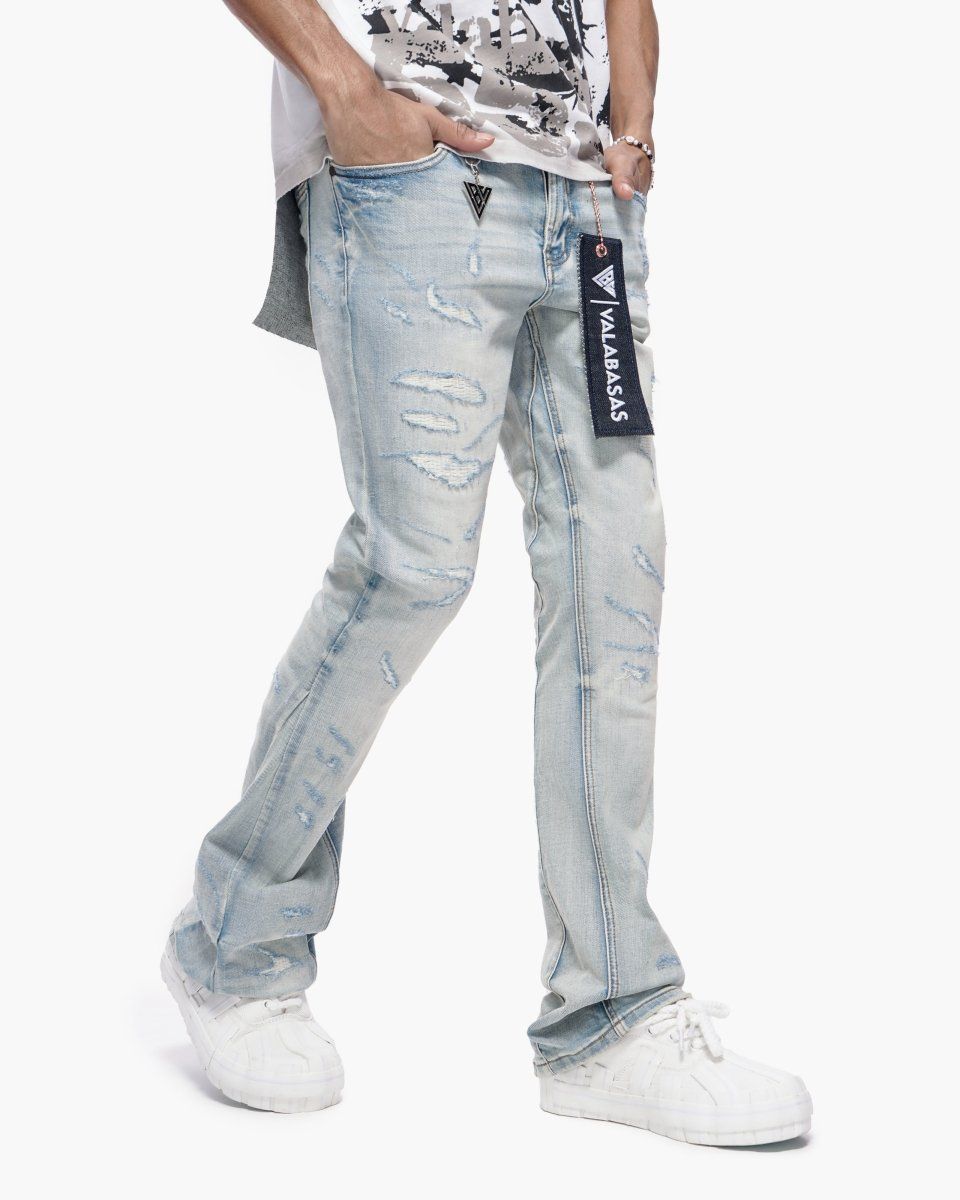 MENS VALABASAS FUGITIVE STACKED JEAN (LIGHT VINTAGE)
