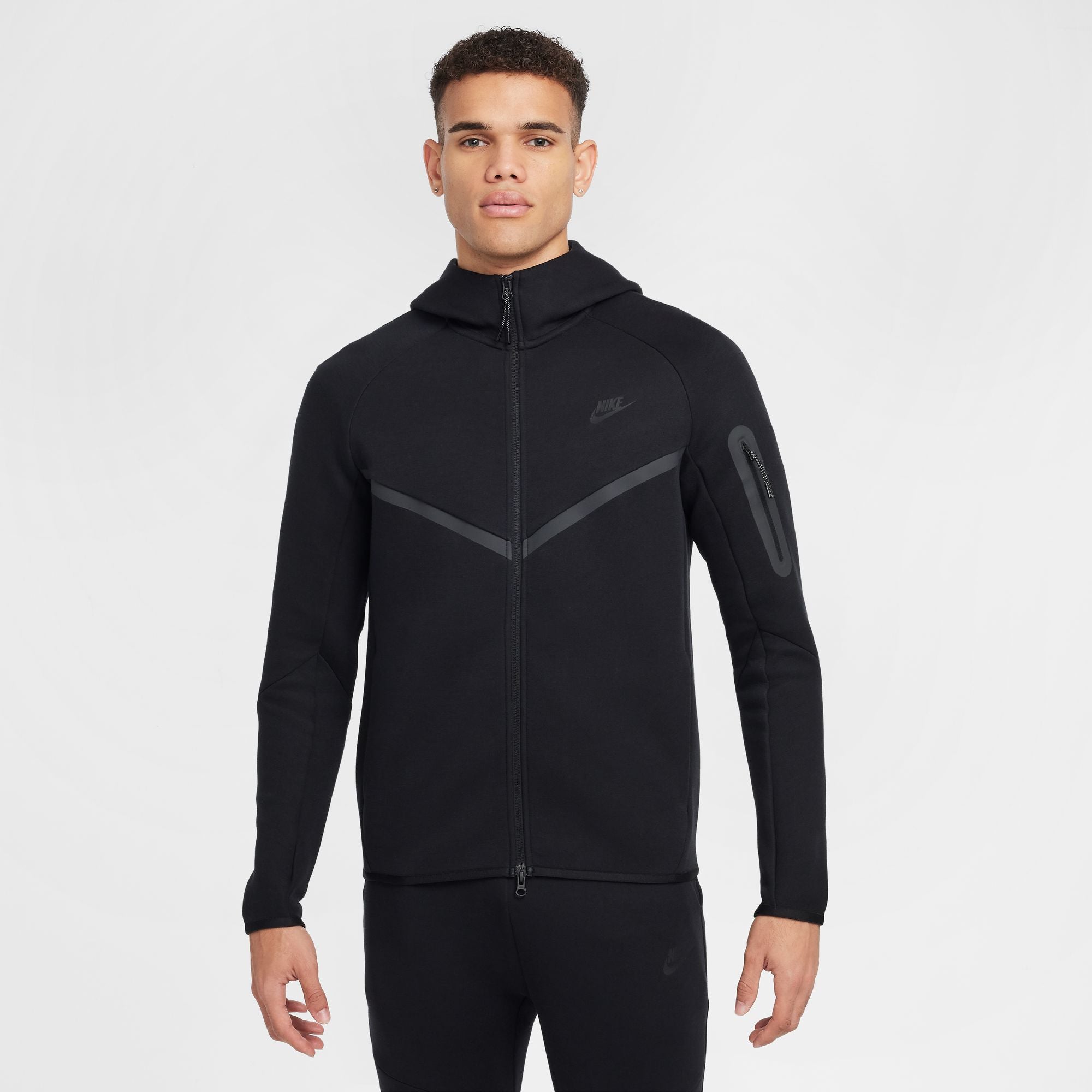 MENS NIKE TECH FLEECE FULL-ZIP WINDRUNNER WARMUP (BLACK)