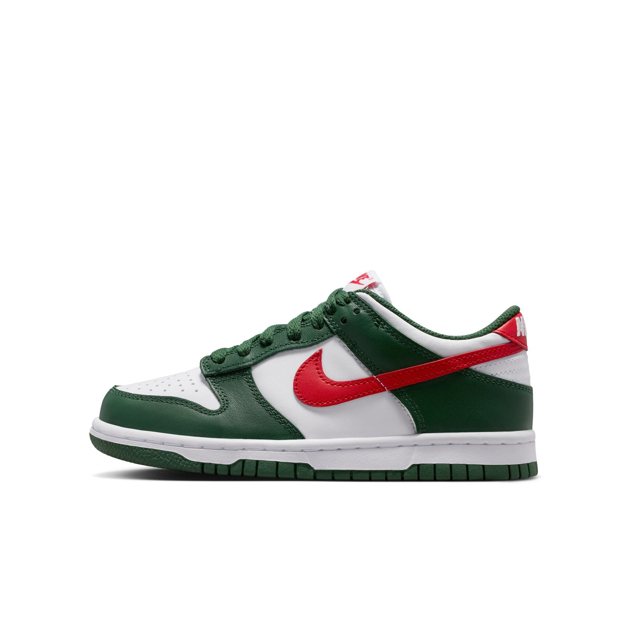KIDS NIKE DUNK LOW GS (FIR/UNIVERSITY RED/WHITE)