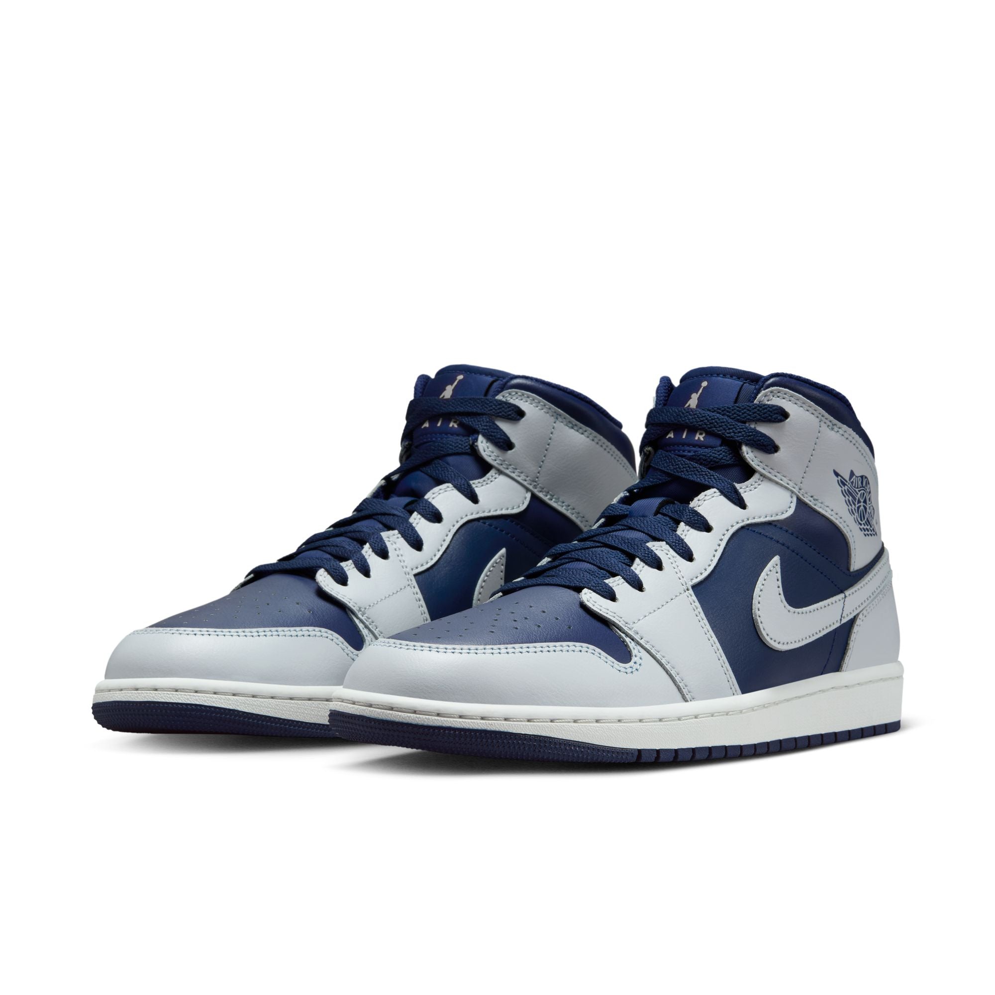 MENS AIR JORDAN 1 MID (BLUE VOID/PURE PLATINUM/SUMMIT WHITE)