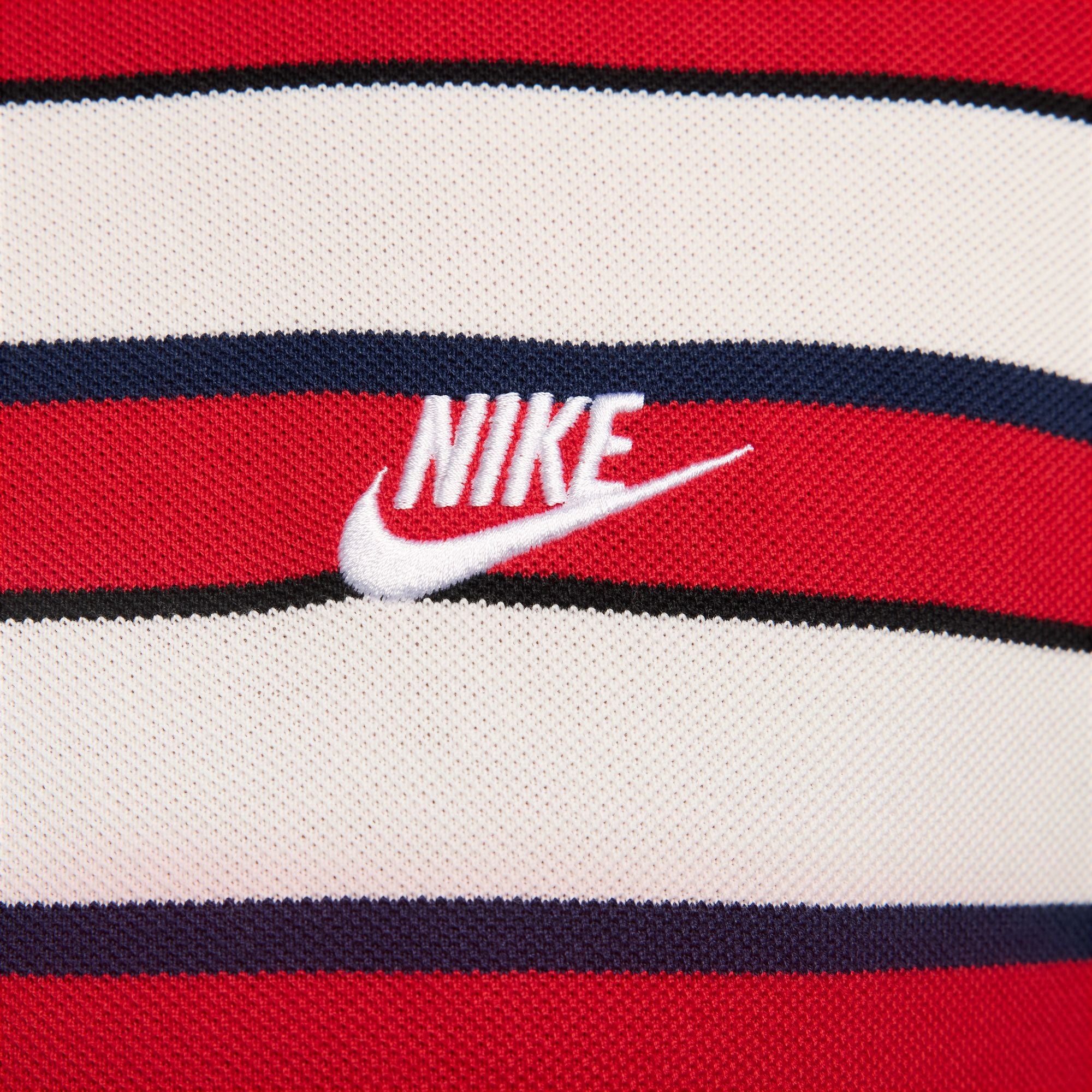 Men's Nike Club Striped Polo (Red)