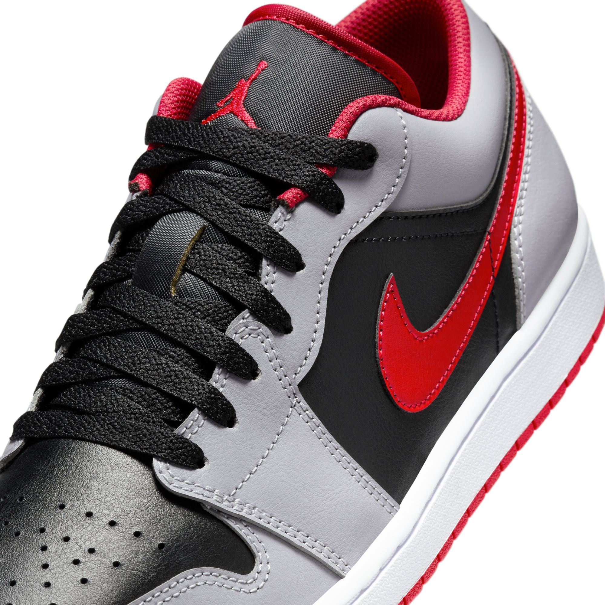 MENS AIR JORDAN 1 LOW (CEMENT GREY/RED/BLACK)