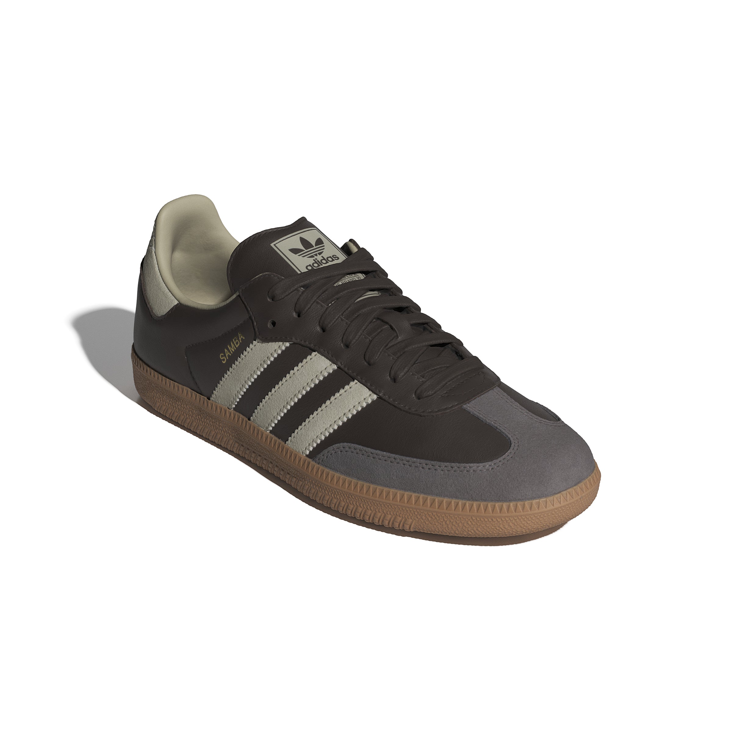 MENS ADIDAS SAMBA OG (BROWN / PUTTY GREY / GOLD METALLIC)