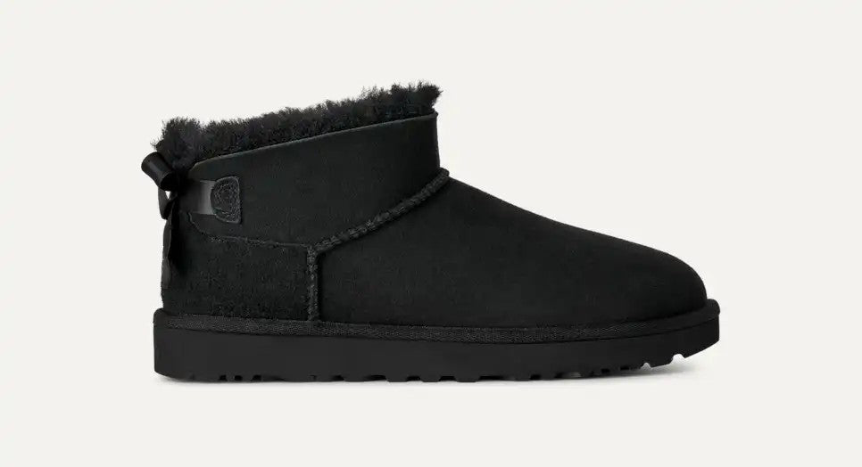 WOMENS UGG ULTRA MINI BAILEY BOW (BLACK)
