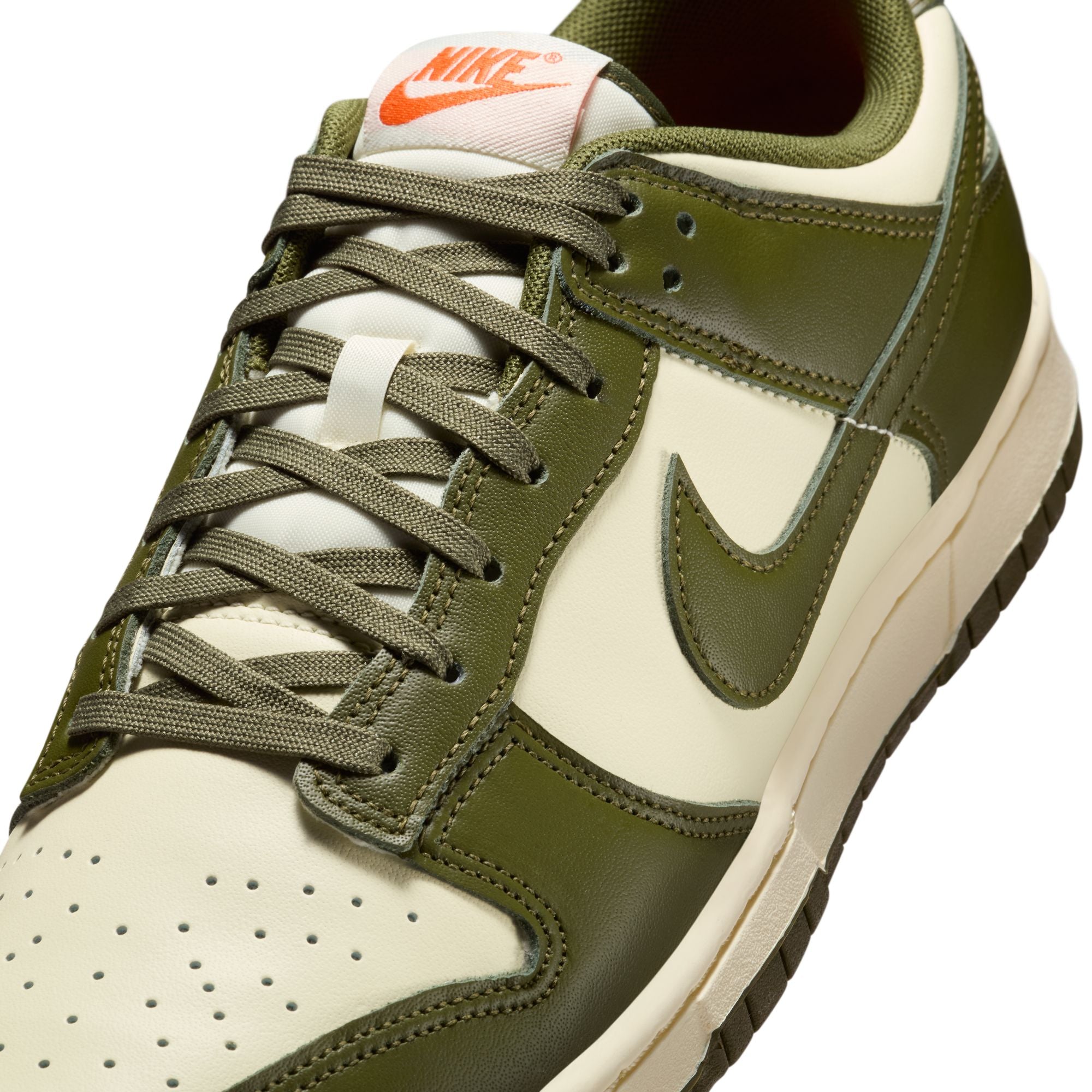 MENS NIKE DUNK LOW RETRO (COCONUT MILK/ROUGH GREEN/ELECTRO ORANGE)