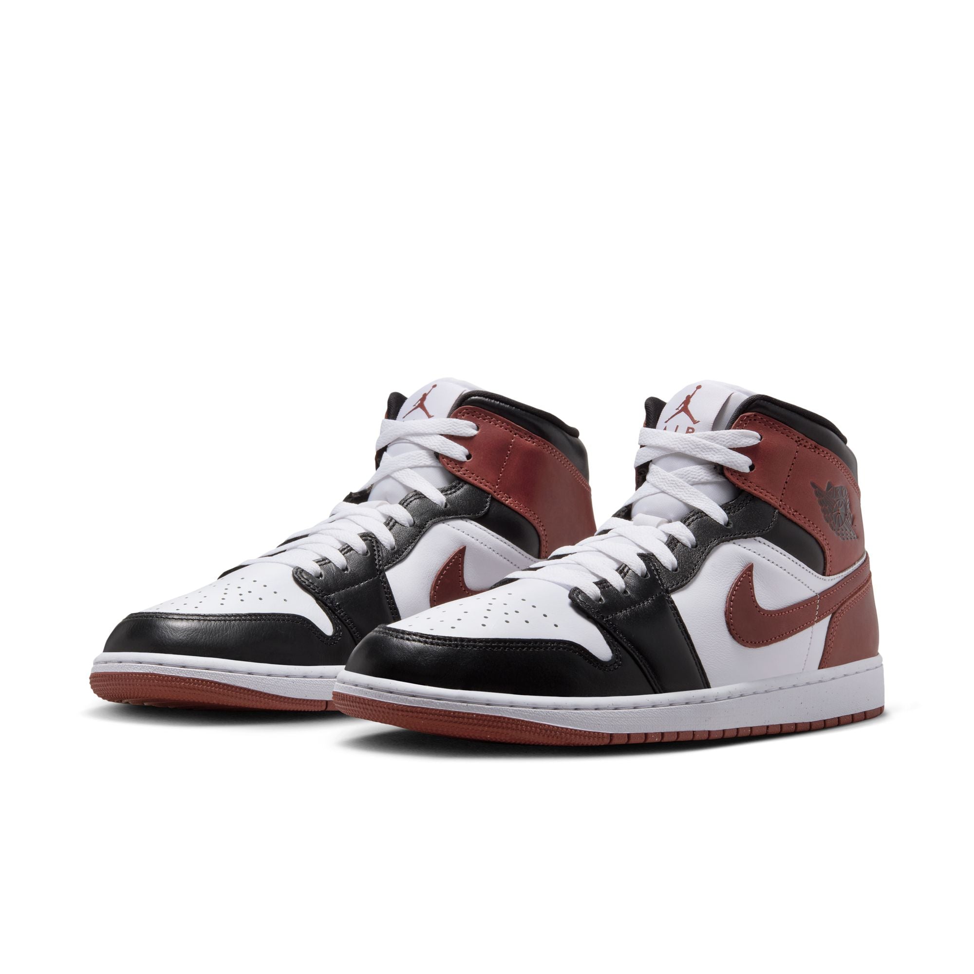 MENS AIR JORDAN 1 MID SE (WHITE/DARK PONY/BLACK)