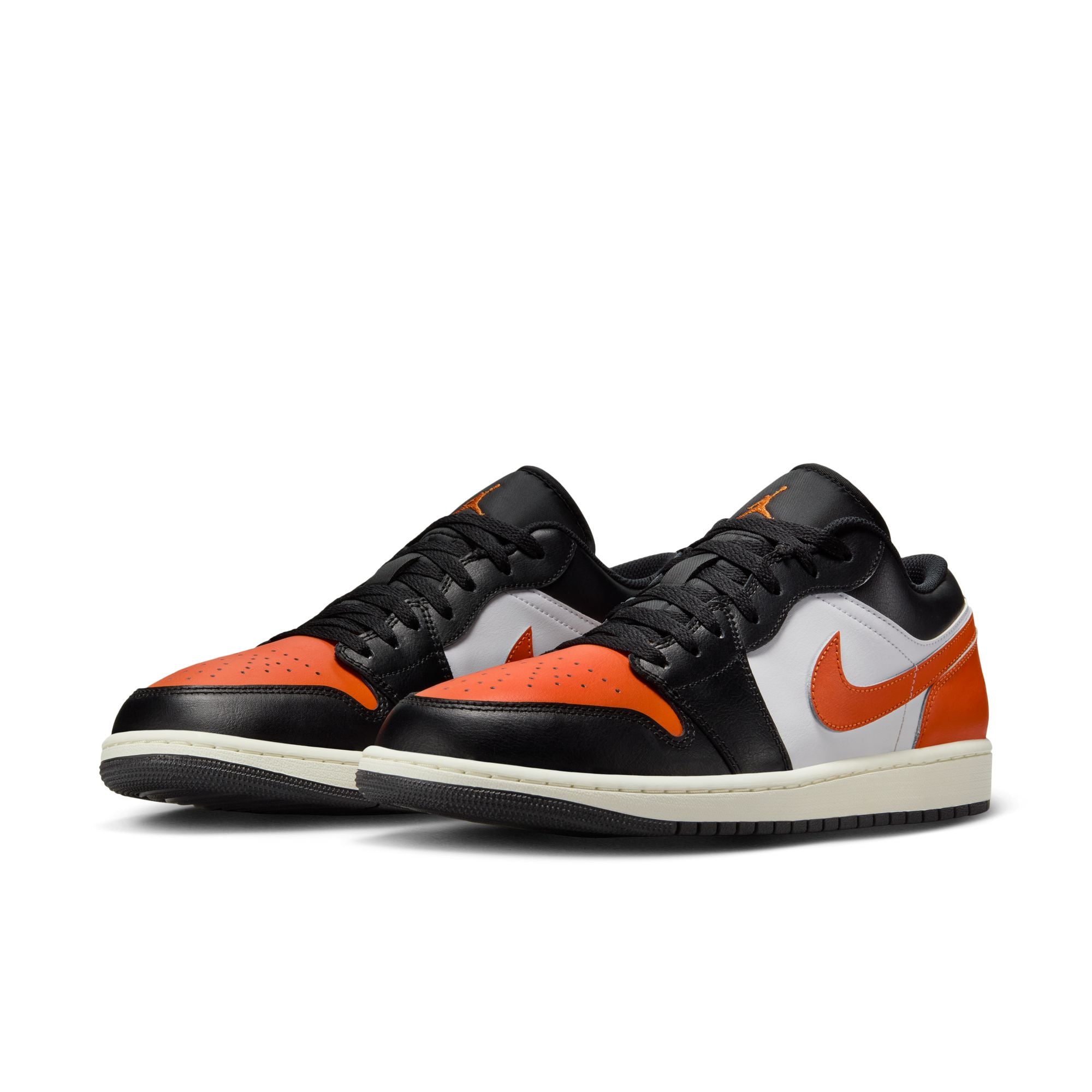 MENS AIR JORDAN 1 LOW (BLACK/STARFISH/WHITE/SAIL)