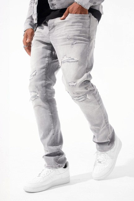 MENS JORDAN CRAIG COLLINS FIT MEADOWLANDS DENIM (CEMENT WASH)