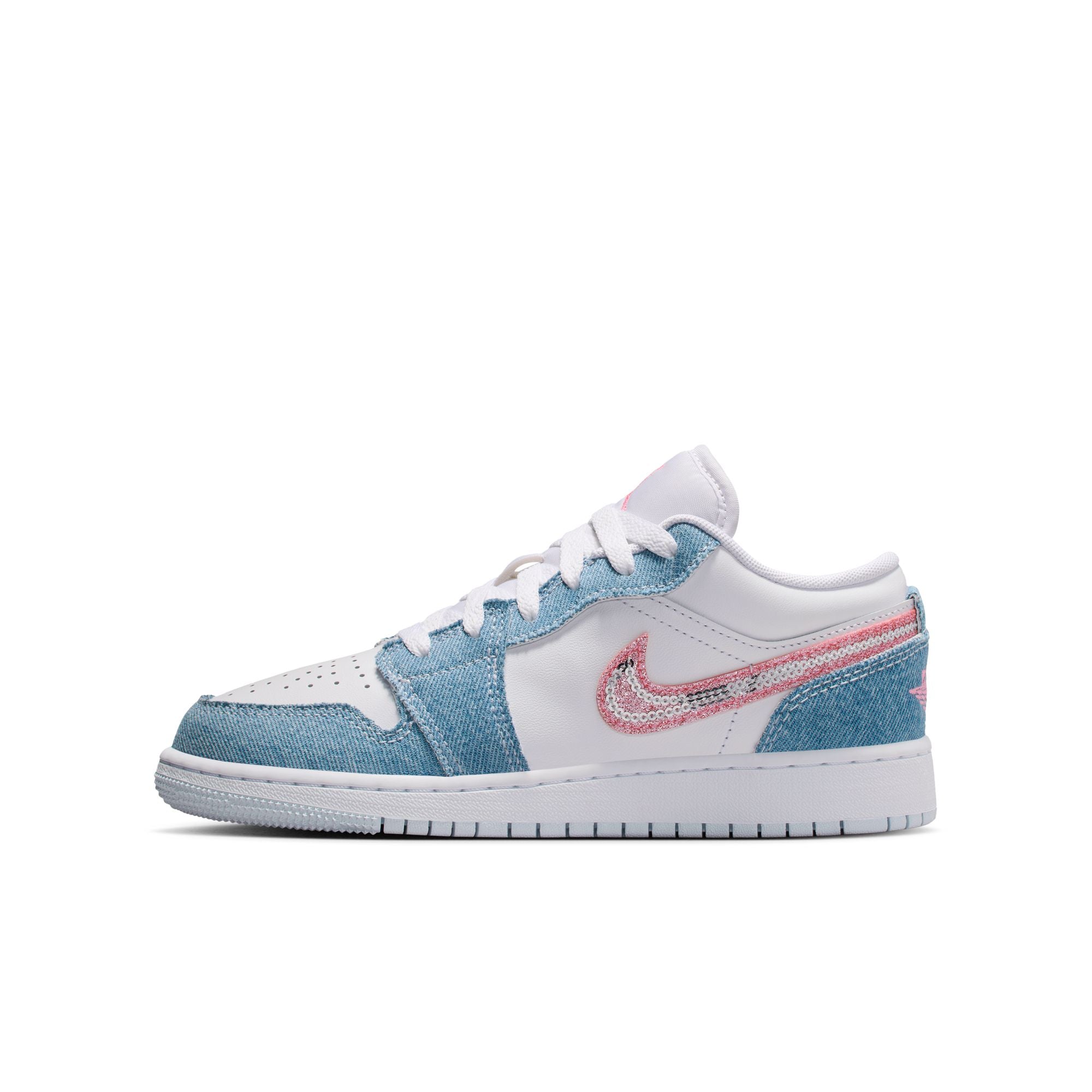 KIDS AIR JORDAN 1 LOW SE (COBALT BLISS/PINK GLOW/WHITE)