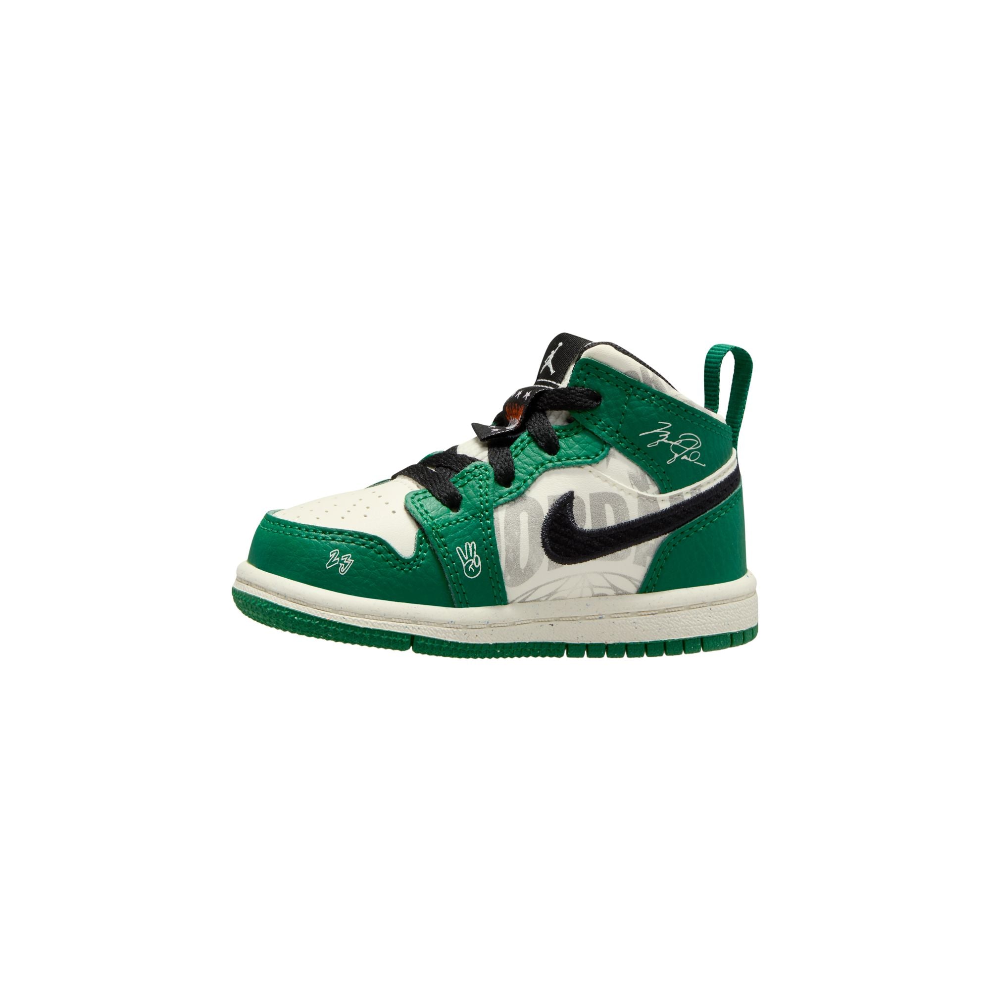 KIDS JORDAN 1 MID SE TD (PINE GREEN/SAIL/BLACK/TEAM ORANGE)