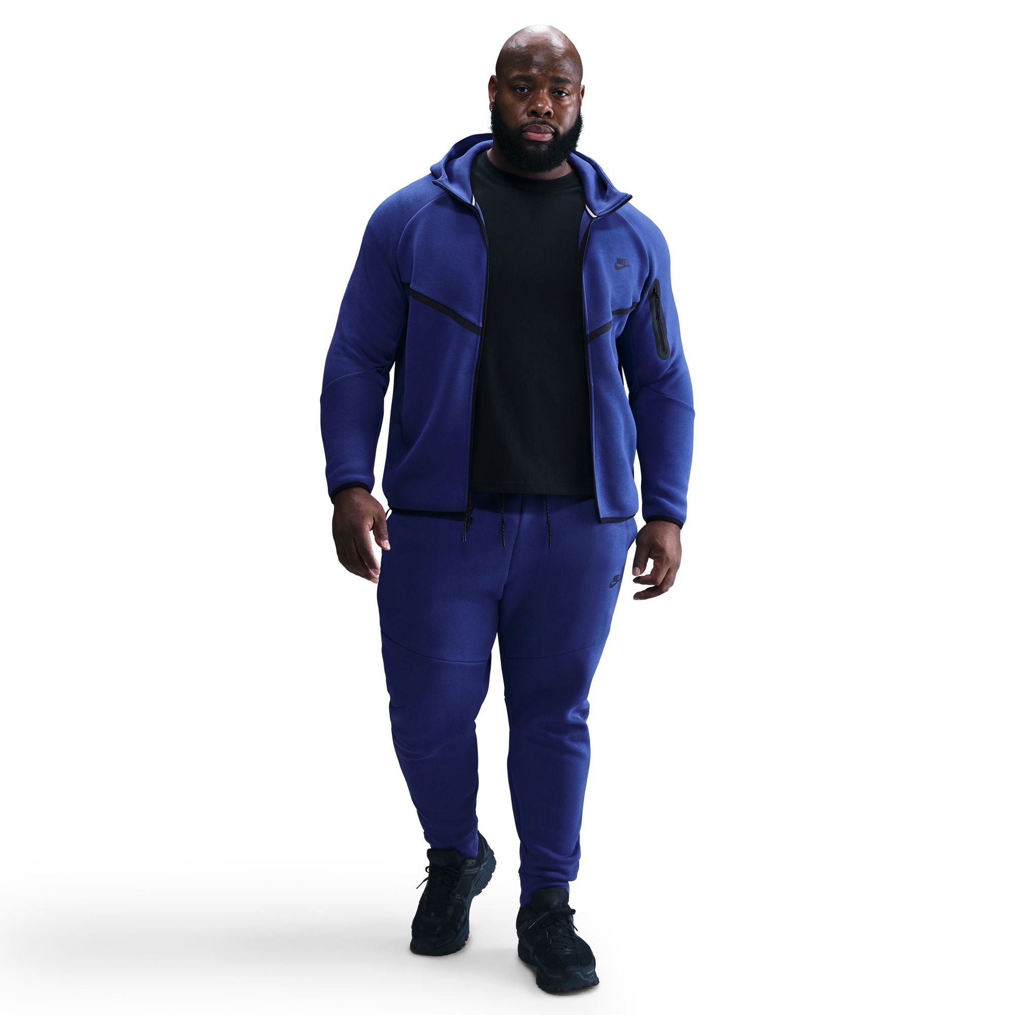 MENS NIKE TECH FLEECE FULL-ZIP WINDRUNNER WARMUP (DEEP NIGHT/BLACK)