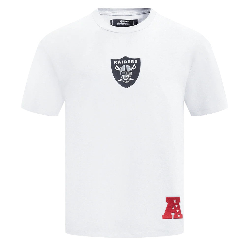 MENS PRO STANDARD LAS VEGAS RAIDERS WINGSPAN M CJ DROP SHOULDER T-SHIRT (WHITE)