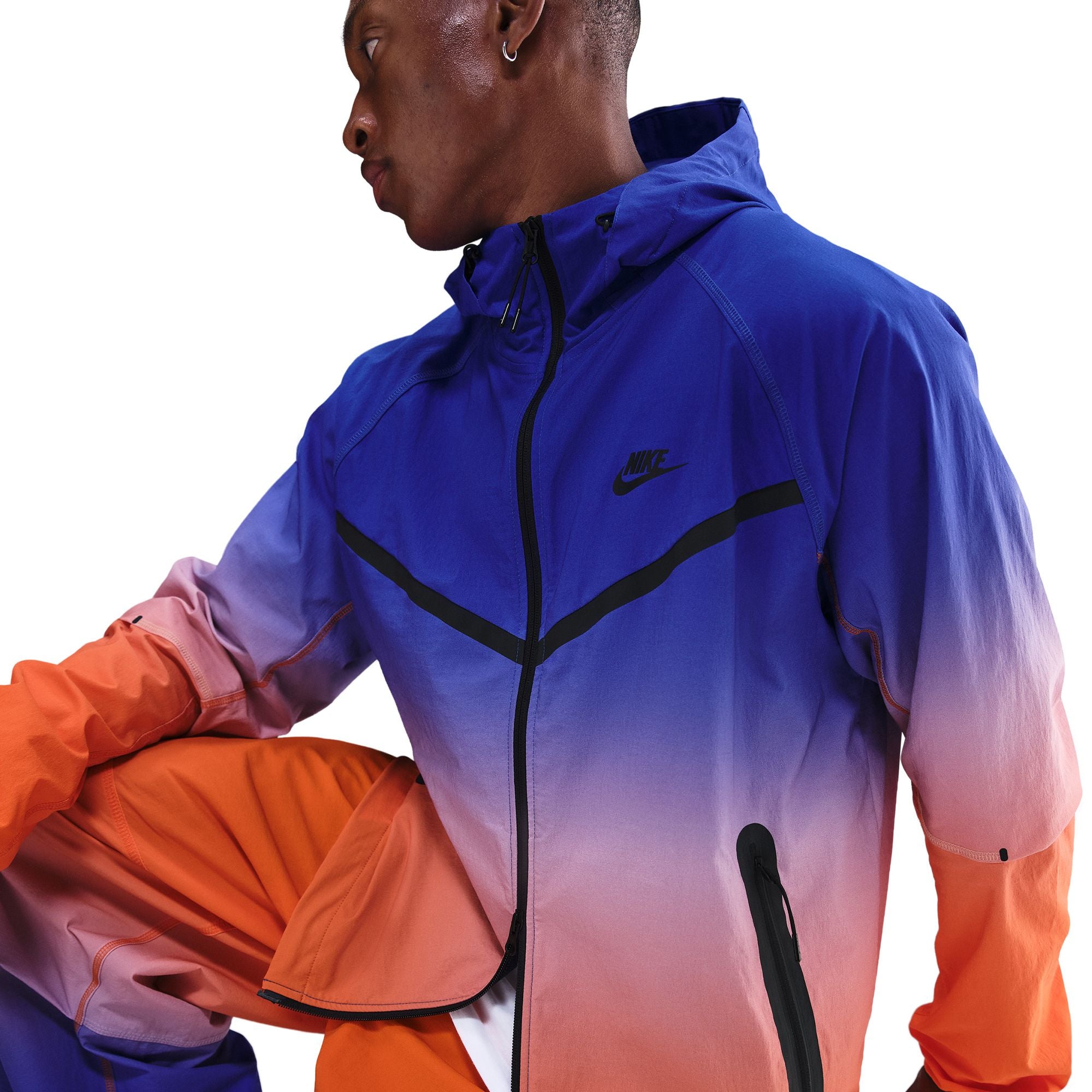 MENS NIKE NRG TECH FLC FZ WVN SET (GAME ROYAL/SAFETY ORANGE)