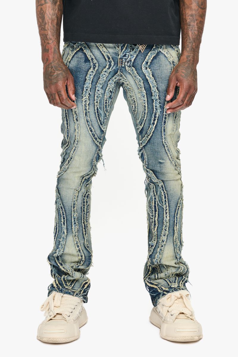 MENS VALABASAS "STRAVA" STACKED DENIM (BLUE WASHED)