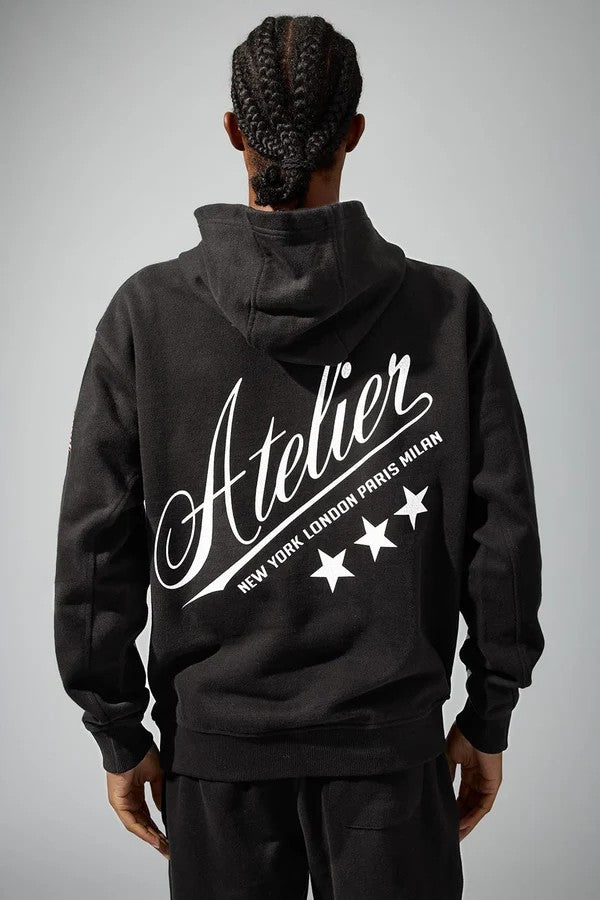 MENS JORDAN CRAIG ATELIER PULLOVER HOODIE SET (BLACK)