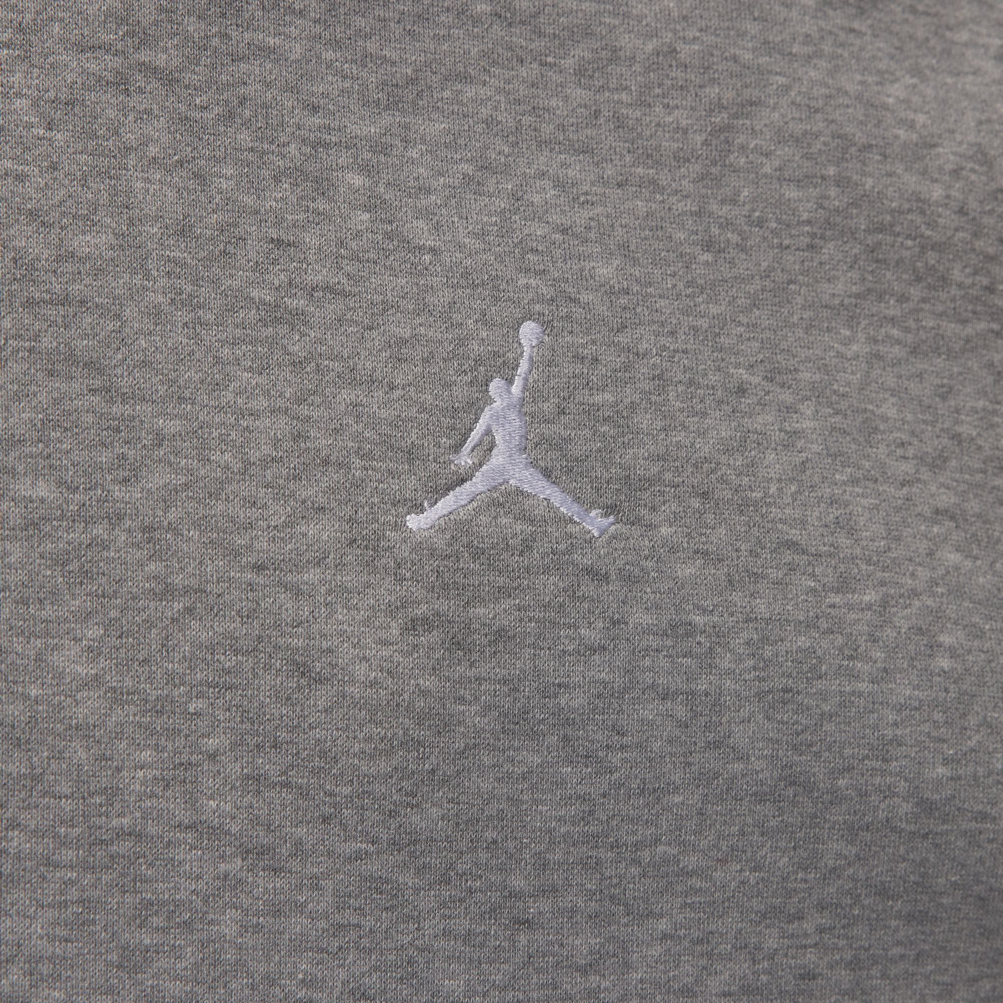 MENS JORDAN BROOKLYN FLEECE FULL-ZIP HOODIE (CARBON HEATHER/WHITE)
