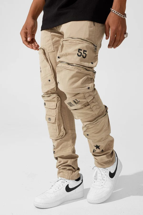 MENS JORDAN CRAIG SEAN FIT INFANTRY DIVISION CARGO PANT (KHAKI)
