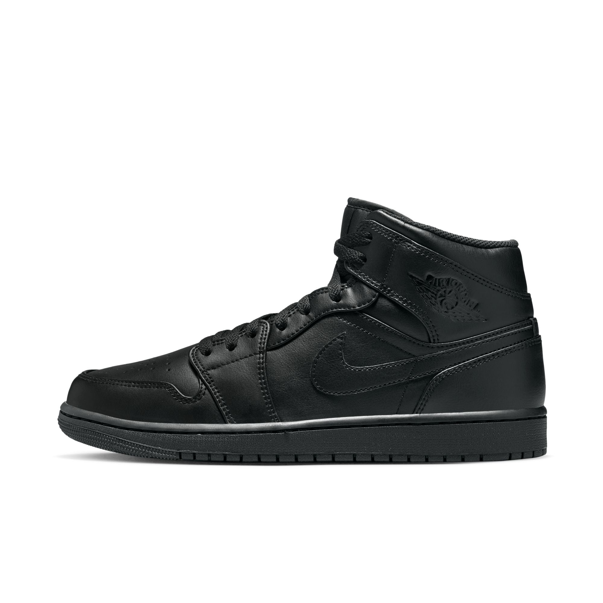 MENS AIR JORDAN 1 MID (TRIPLE BLACK)