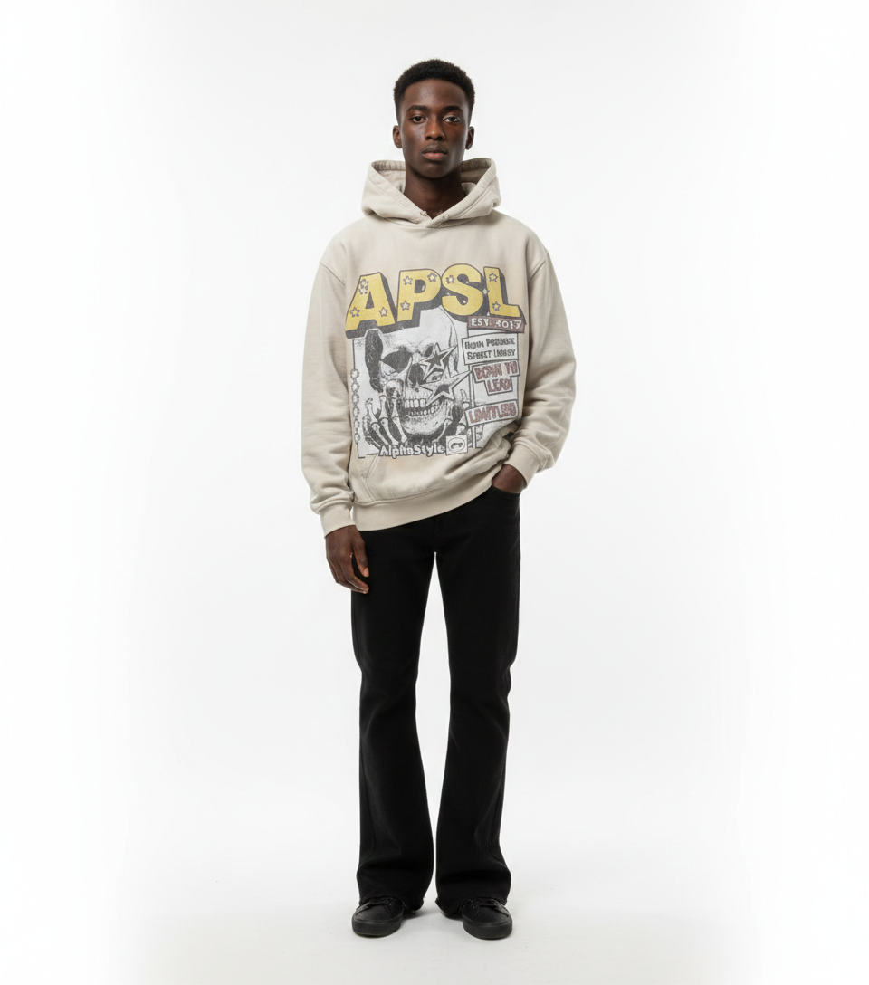 MENS ALPHA STYLE LIGON HOODIE (BEIGE)