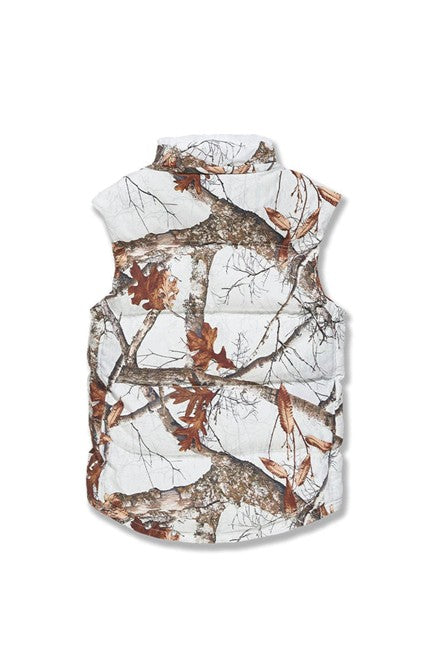 MENS JORDAN CRAIG YUKON FUR LINED PUFFER VEST (SNOW CAMO)