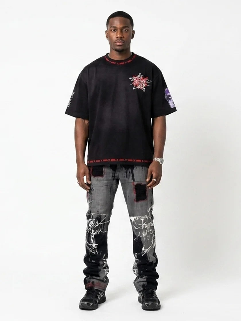 MENS MAKOBI PREGO STACKED TWILL JEAN (BLACK)