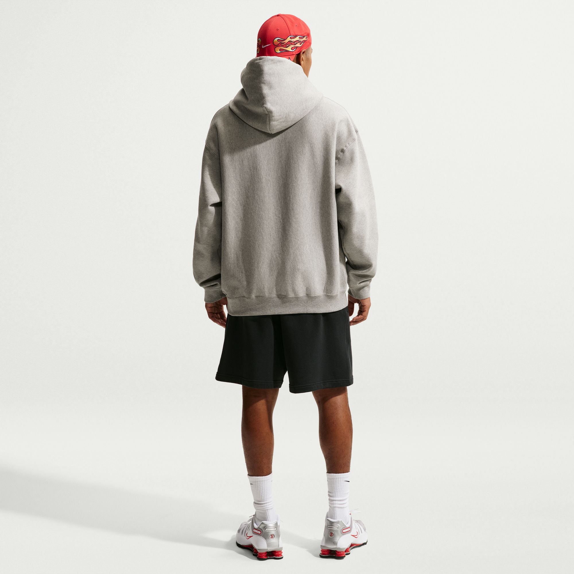 MENS NIKE NL SOLO SWSH PO HOODIE GFX (DK GREY HEATHER/WHITE)