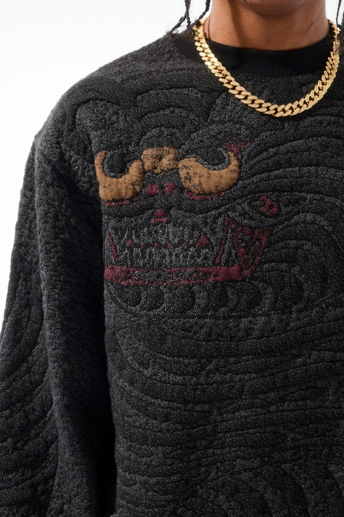 MENS JORDAN CRAIG SILK ROAD CREWNECK SWEATER (BLACK DRAGON)