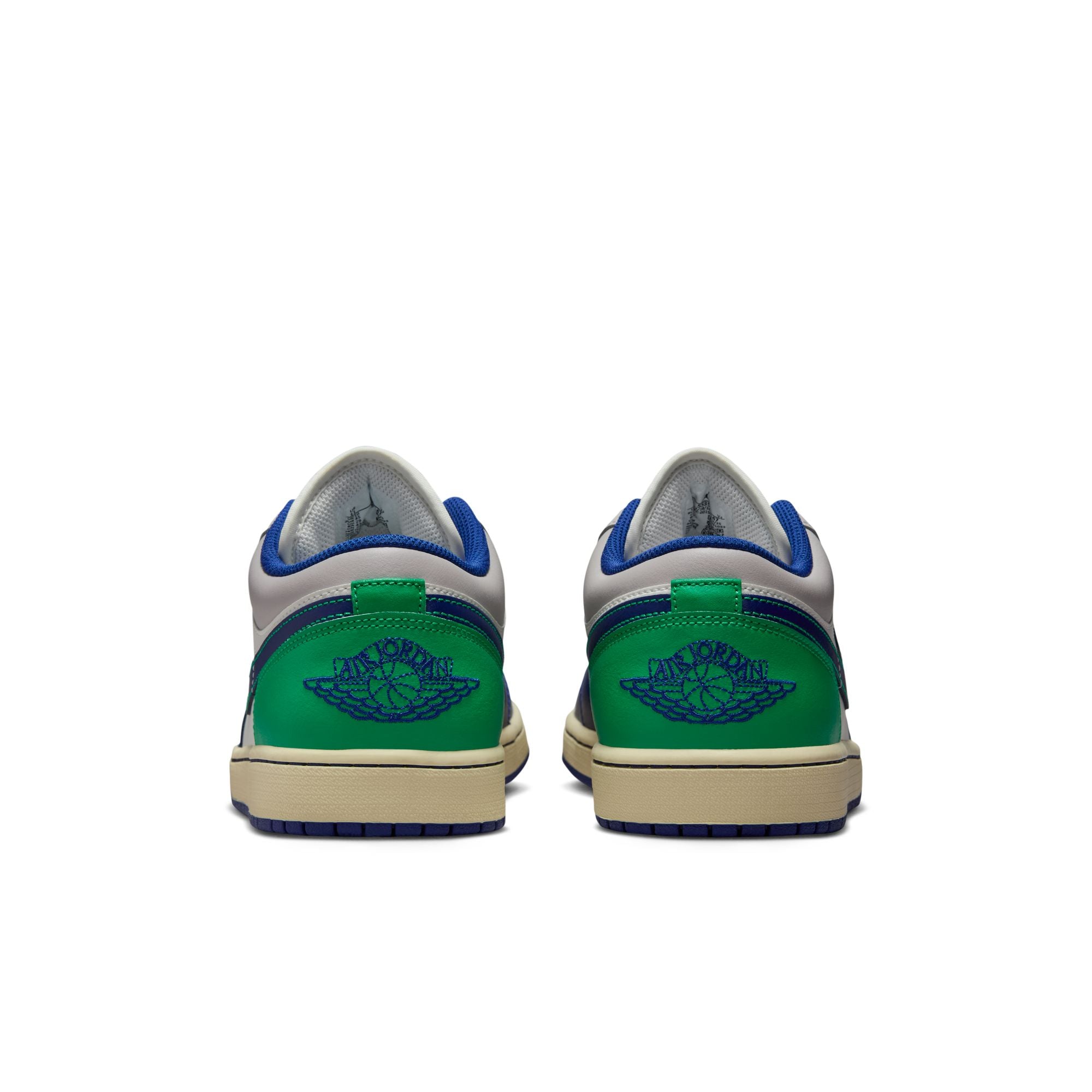 MENS AIR JORDAN 1 LOW (SAIL/DEEP ROYAL BLUE/STADIUM GREEN)