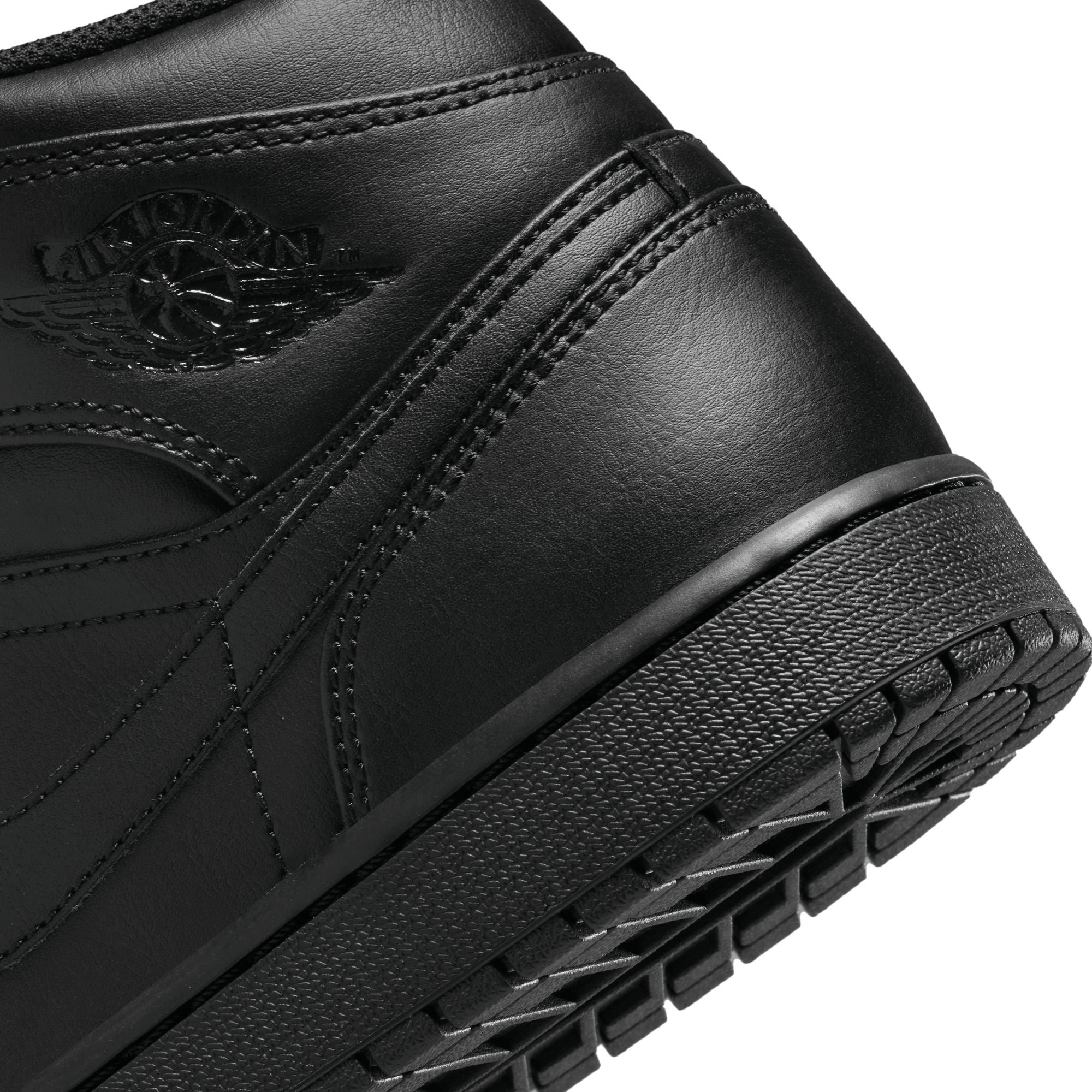 MENS AIR JORDAN 1 MID (TRIPLE BLACK)