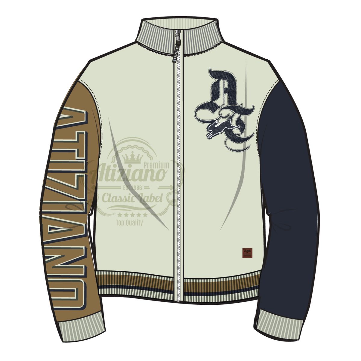 REGIS | MENSCOLOR BLOCKED FLC ZIP JACKET (BIRCH)