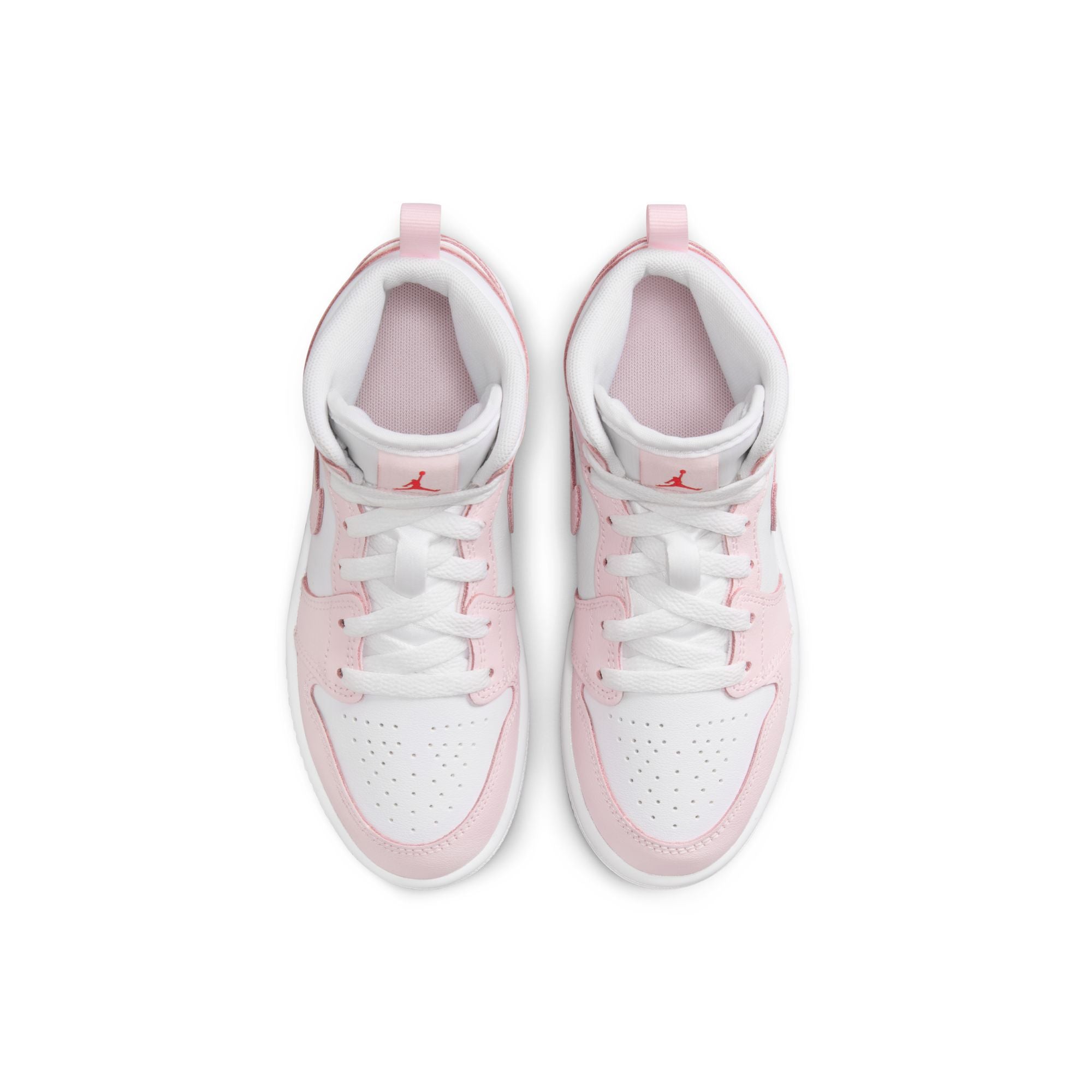 KIDS JORDAN 1 MID PS (PINK FOAM/WHITE/FIRE RED)