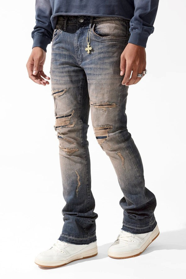 MENS JORDAN CRAIG MARTIN FIT SYIP STACKED DENIM (HORIZON BLUE)