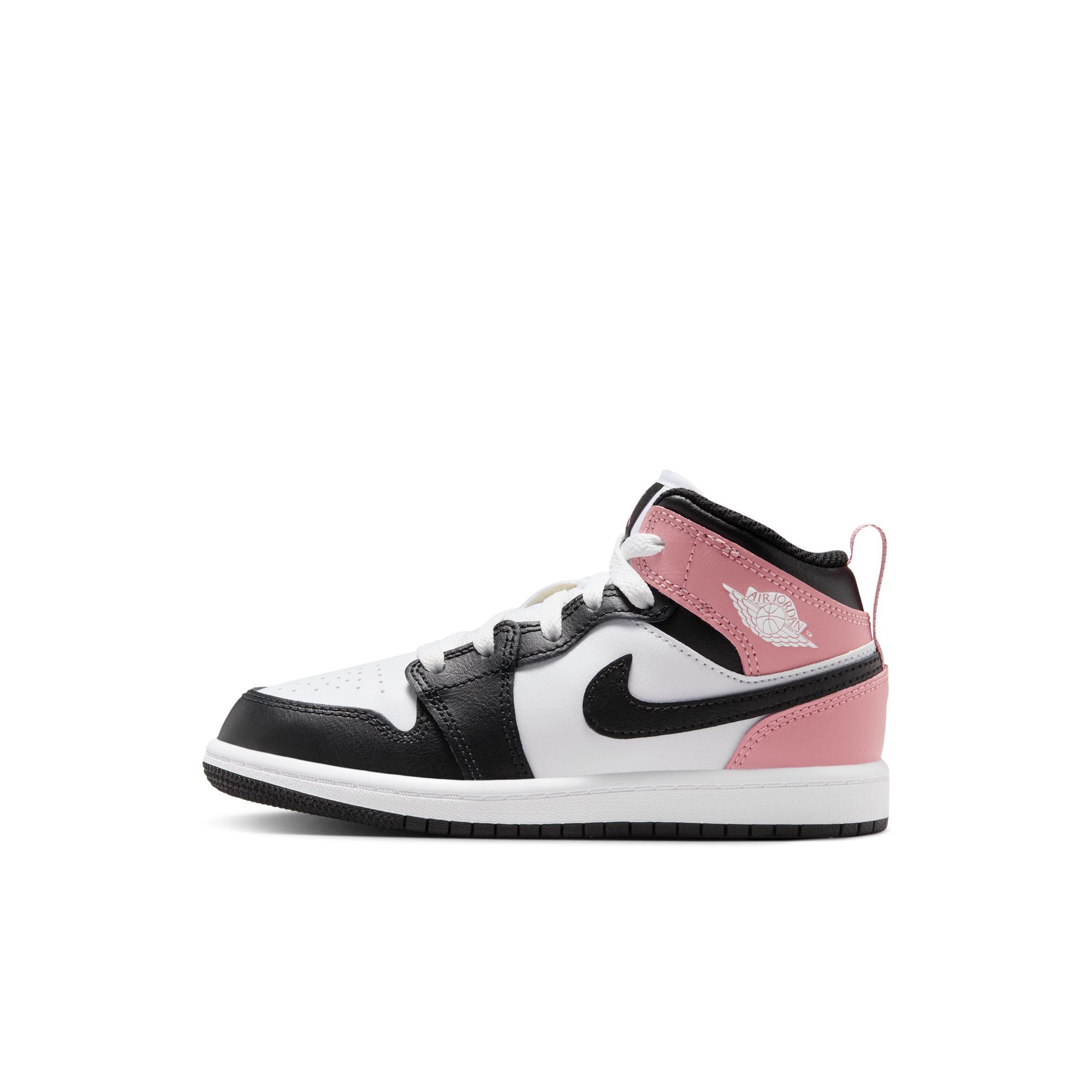 KIDS JORDAN 1 MID PS (WHITE/BLACK/RUST PINK)