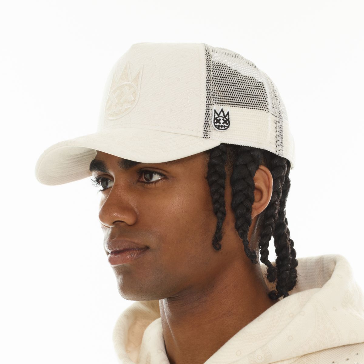 CULT MESH BACK TRUCKER HAT "PAISLEY" (WINTER WHITE)