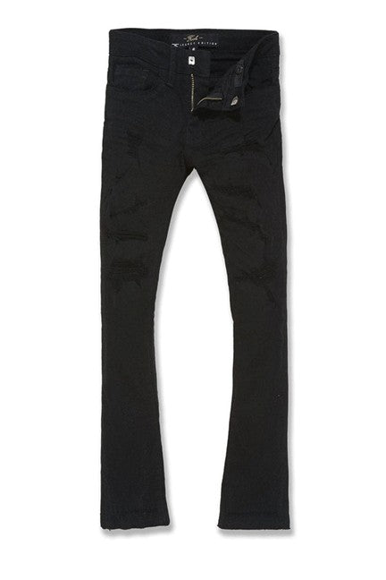 KIDS JORDAN CRAIG STACKED TRIBECA TWILL JEAN (BLACK)