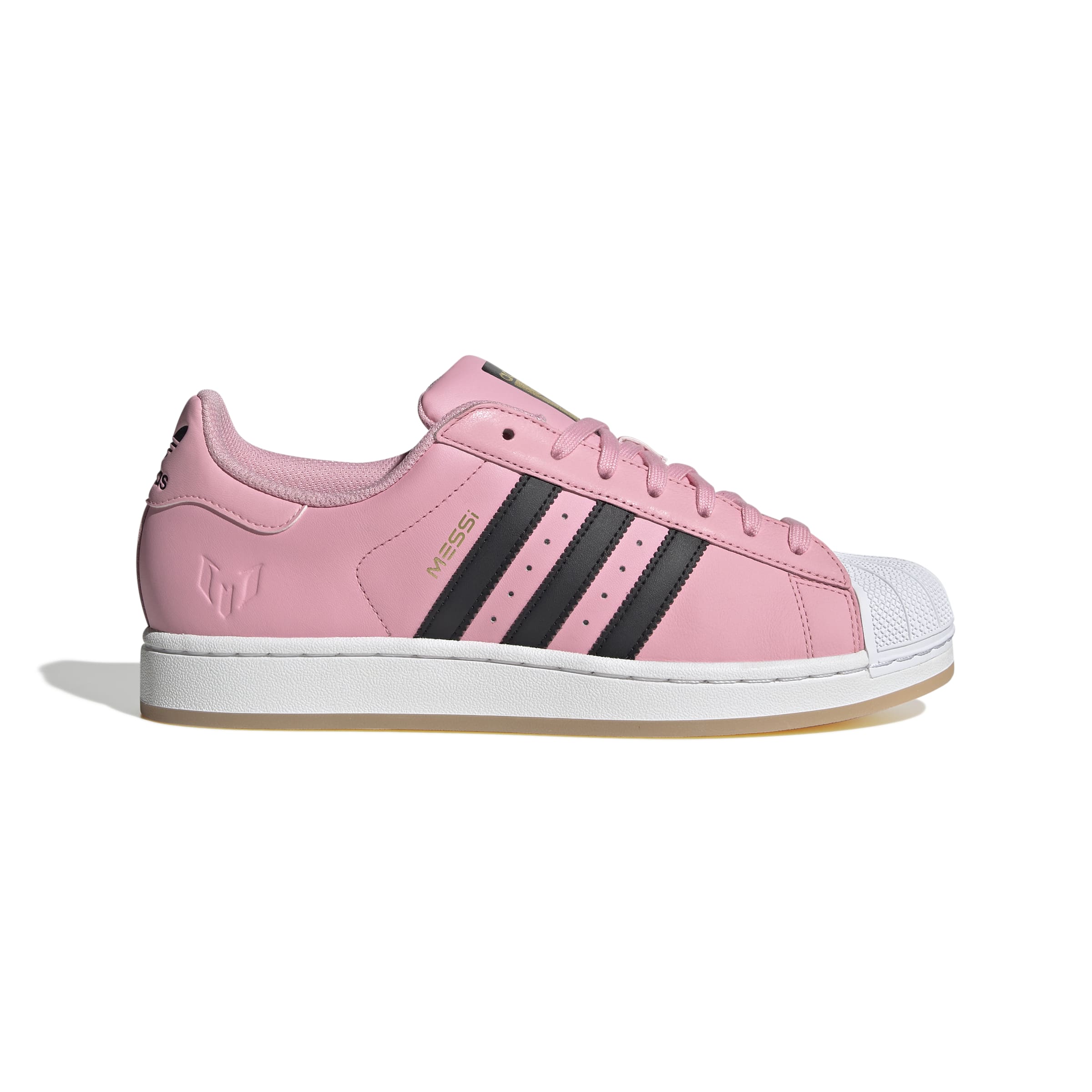 MENS ADIDAS SUPERSTAR MESSI (LIGHT PINK / CORE BLACK / GOLD METALLIC)