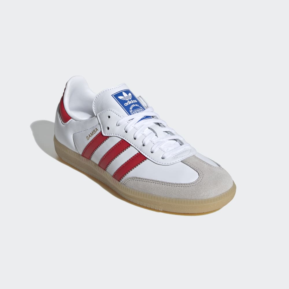 KIDS ADIDAS SAMBA OG J (CLOUD WHITE/COLLEGIATE RED/GUM)