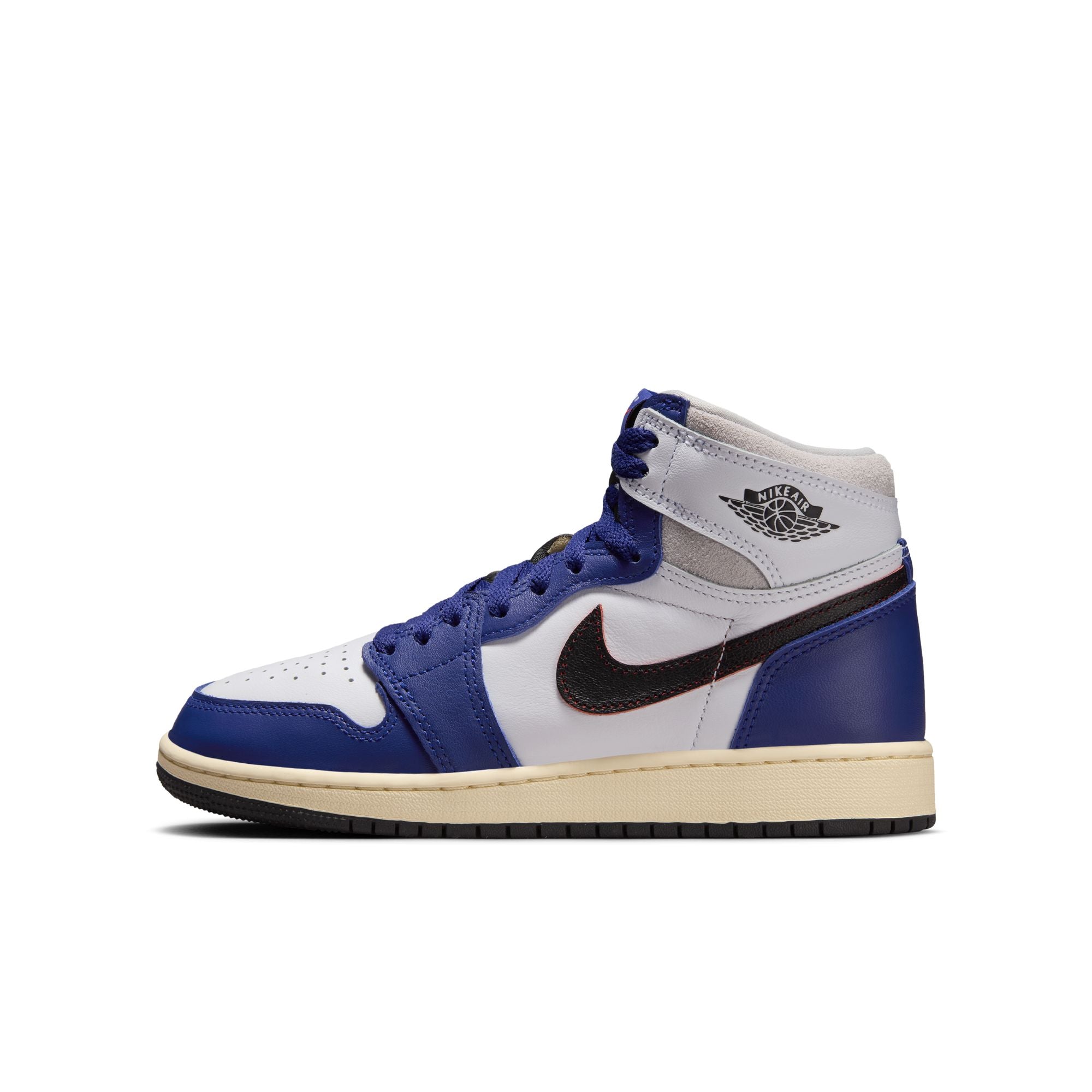 KIDS AIR JORDAN 1 RETRO HIGH OG RARE AIR GS (DEEP ROYAL BLUE)