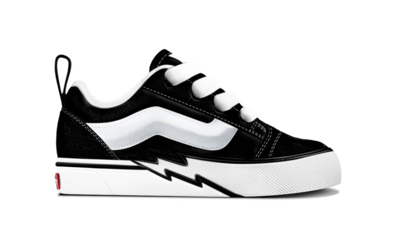 KIDS VANS KNU SKOOL ELASTIC LACE BOLT TD (BLACK/WHITE)
