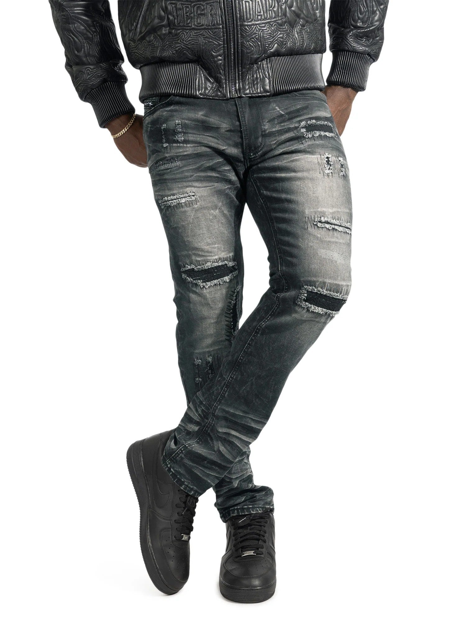 MENS MAKOBI LORENZO JEAN (BLACK WASH)