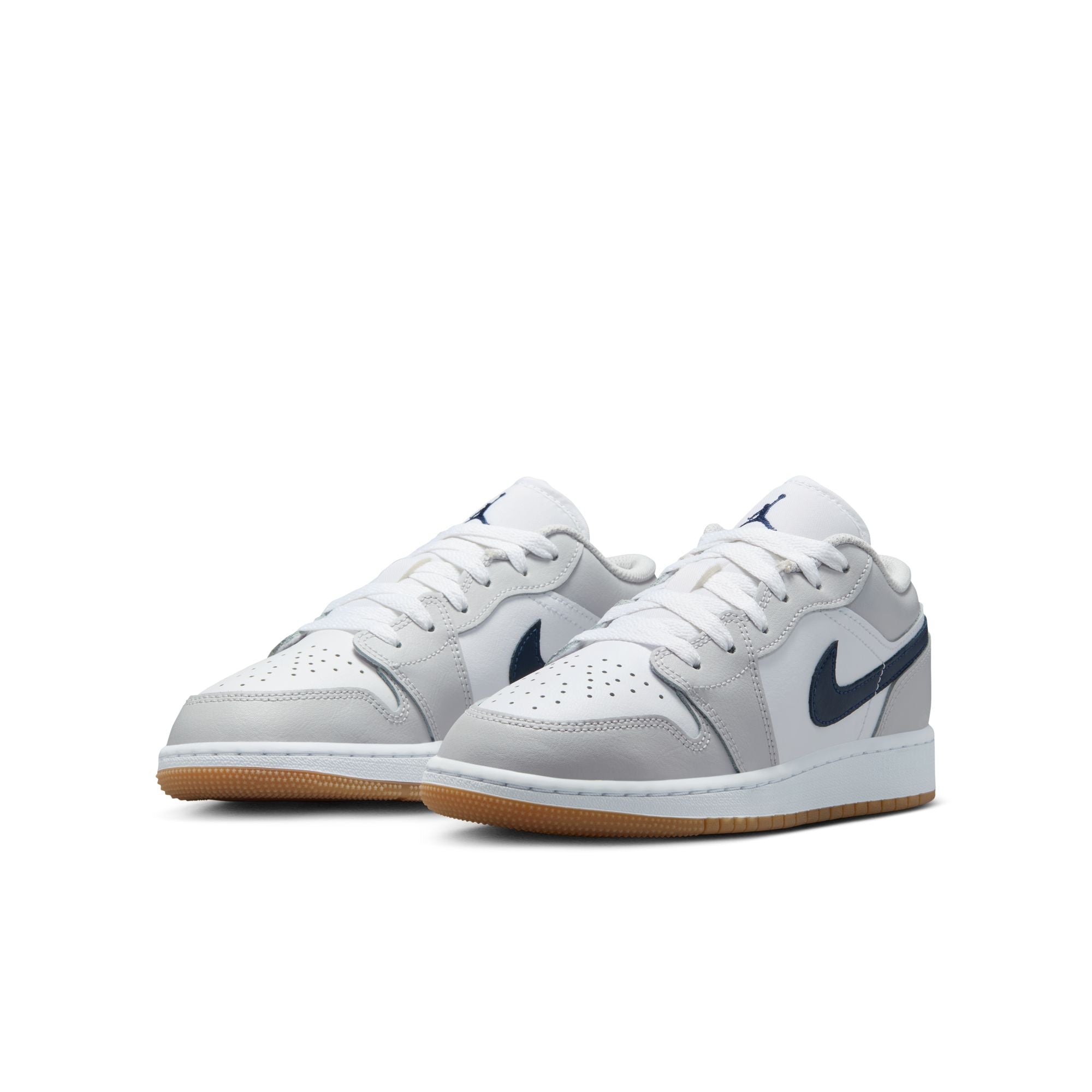 KIDS AIR JORDAN 1 LOW GS (WHITE/MIDNIGHT NAVY/NEUTRAL GREY)