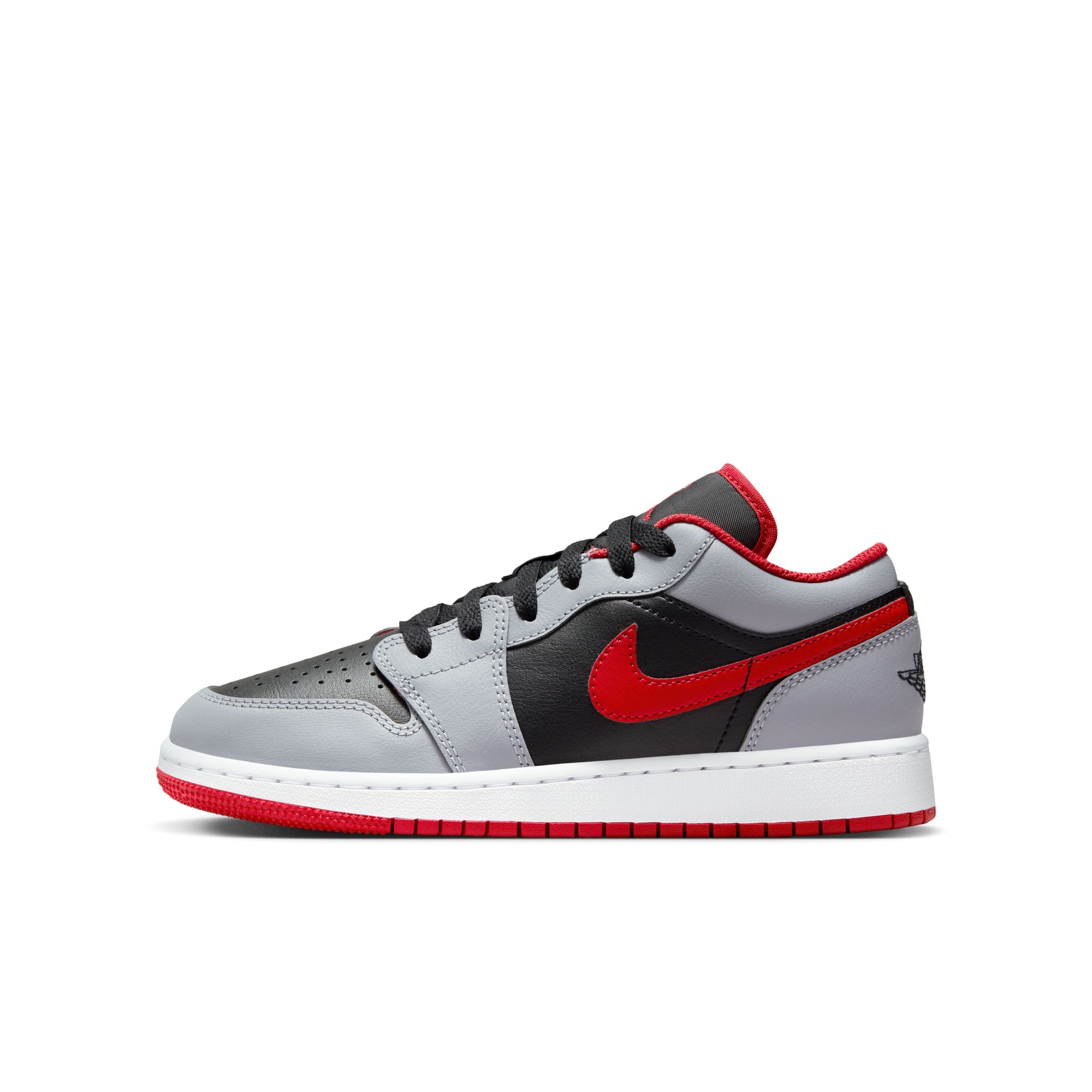 KIDS AIR JORDAN 1 LOW GS (CEMENT GREY/RED/BLACK)