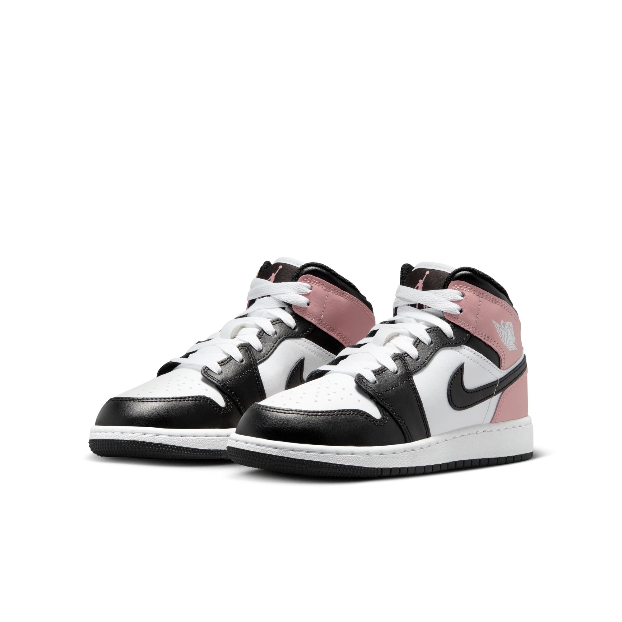 KIDS AIR JORDAN 1 MID GS (WHITE/BLACK/RUST PINK)