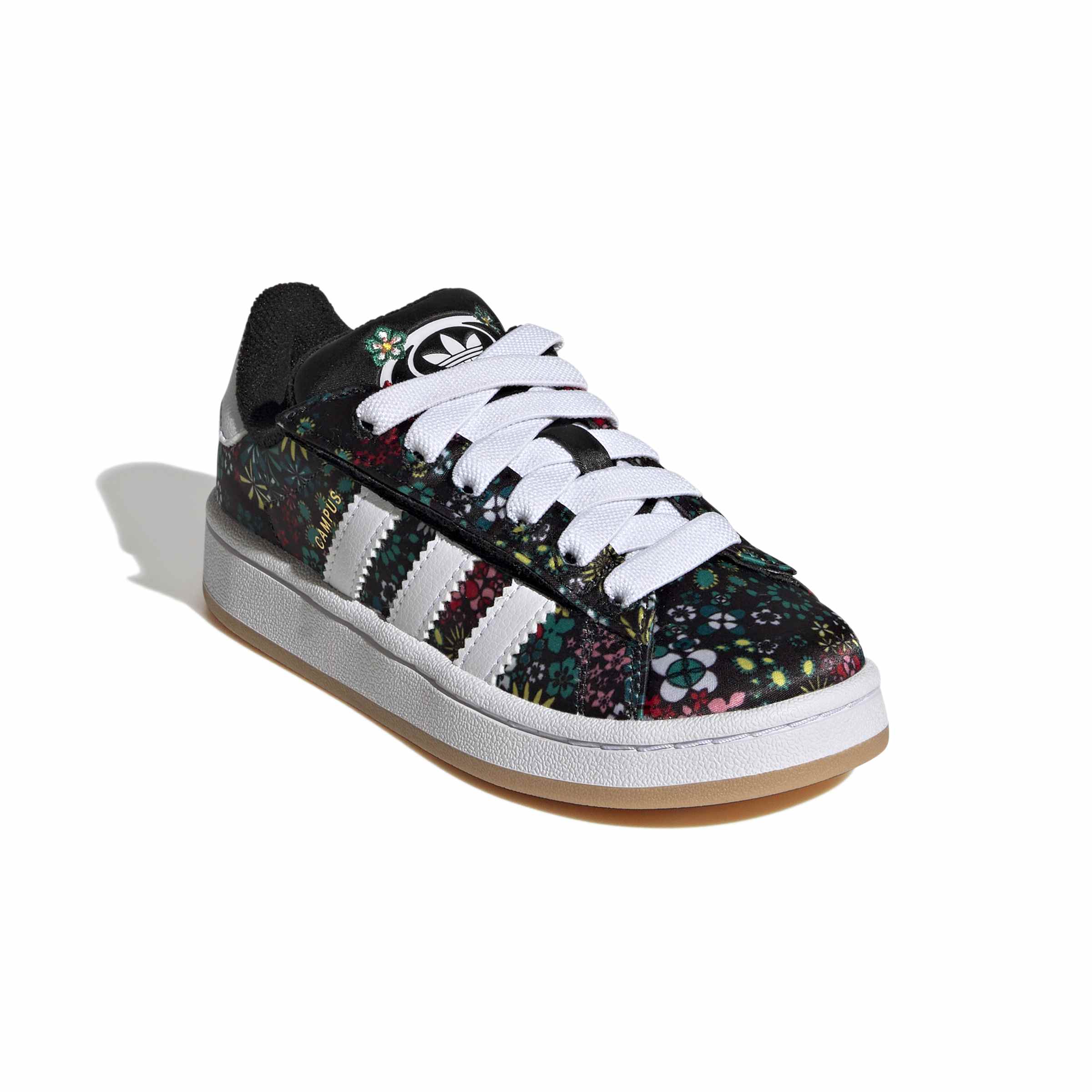 KIDS ADIDAS LIBERTY LONDON CAMPUS 00S COMFORT CLOSURE ELASTIC LACE (CORE BLACK / CLOUD WHITE / GOLD METALLIC)