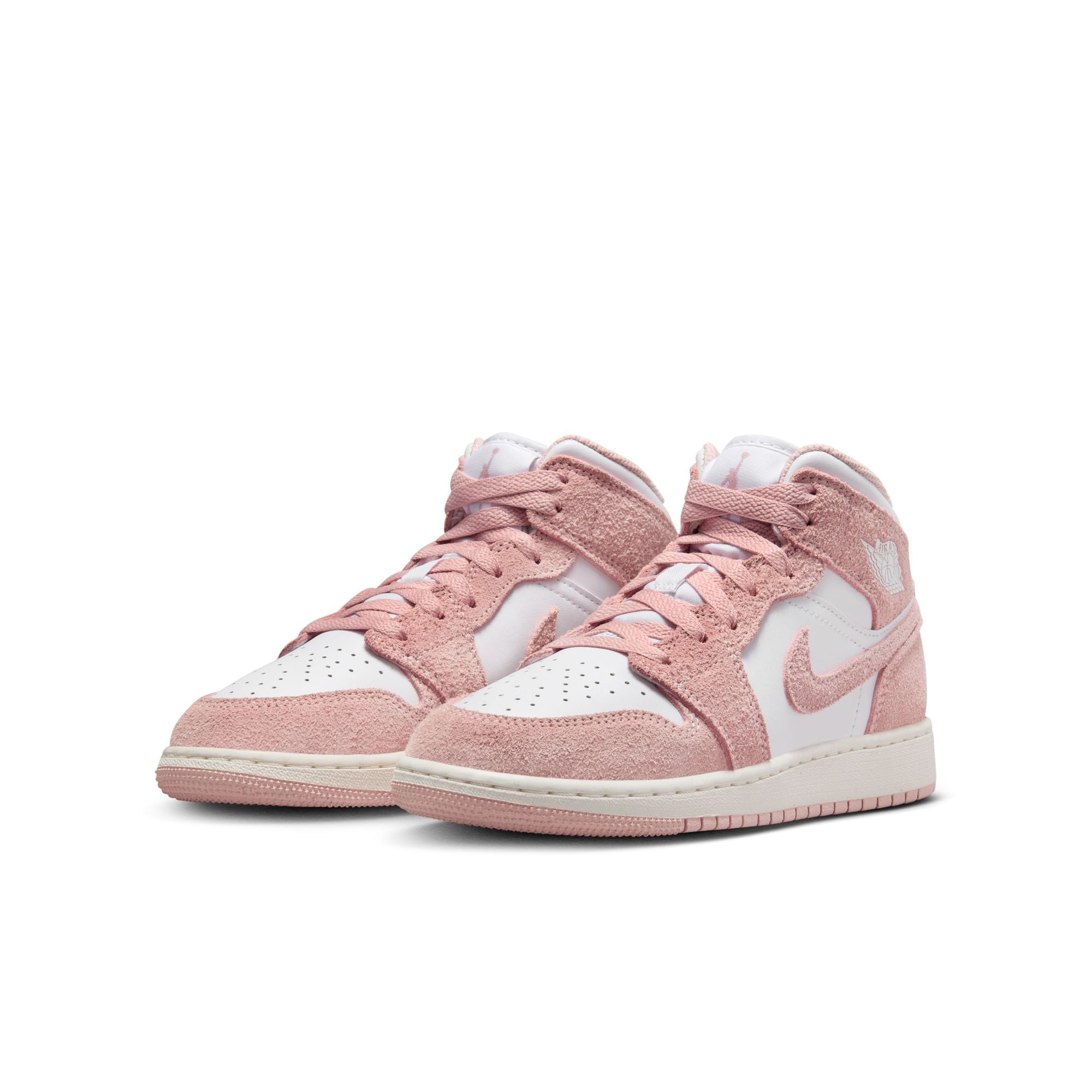 KIDS AIR JORDAN 1 MID SE GS (PINK SUEDE)