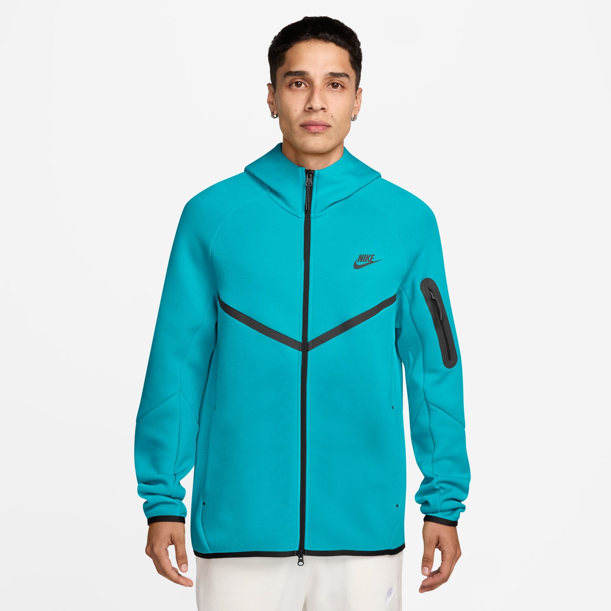 MENS NIKE TECH FLEECE FULL-ZIP WINDRUNNER WARMUP (DUSTY CACTUS/BLACK)